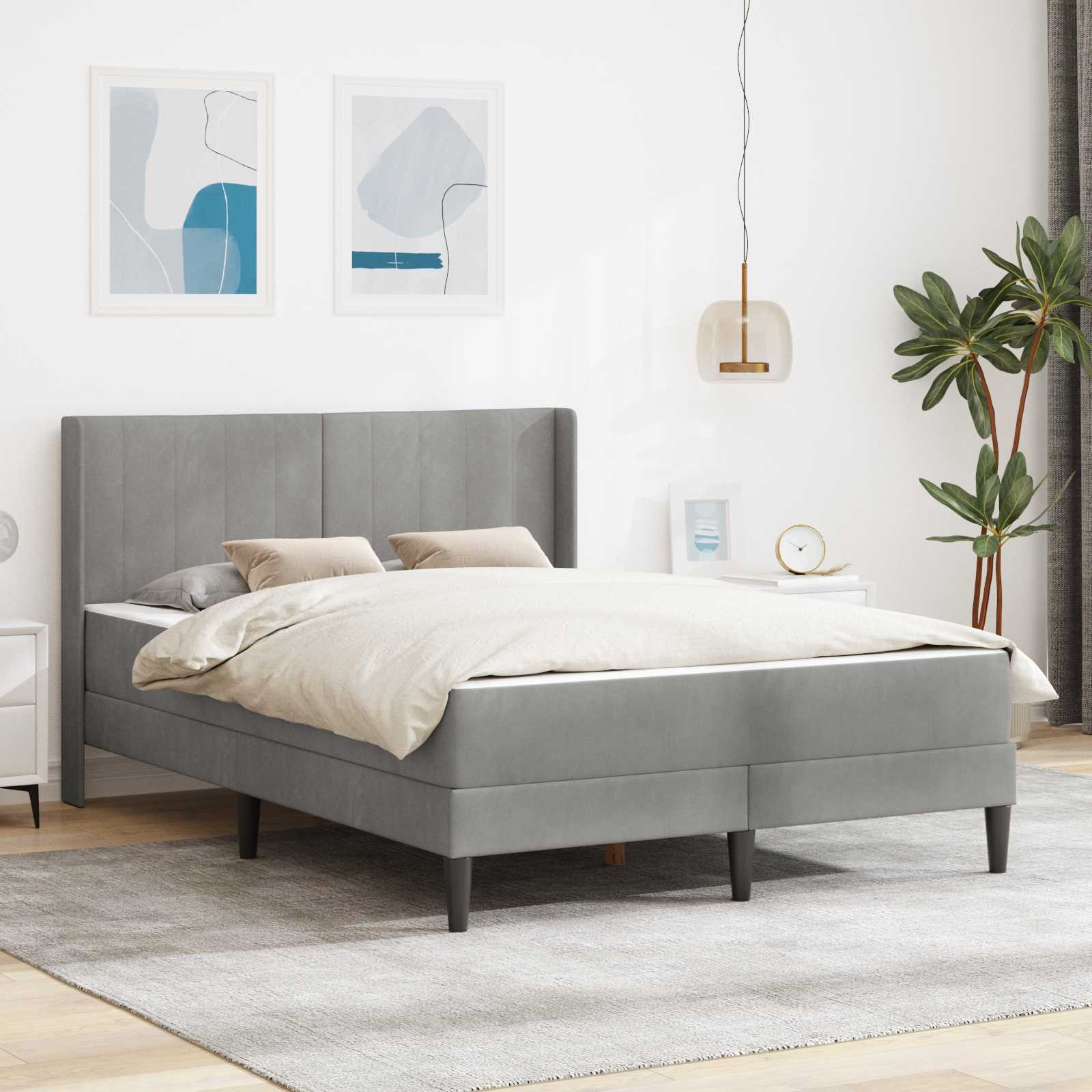 vidaXL Bedframe Lichtgrijs 80 x 200 cm Fluweel
