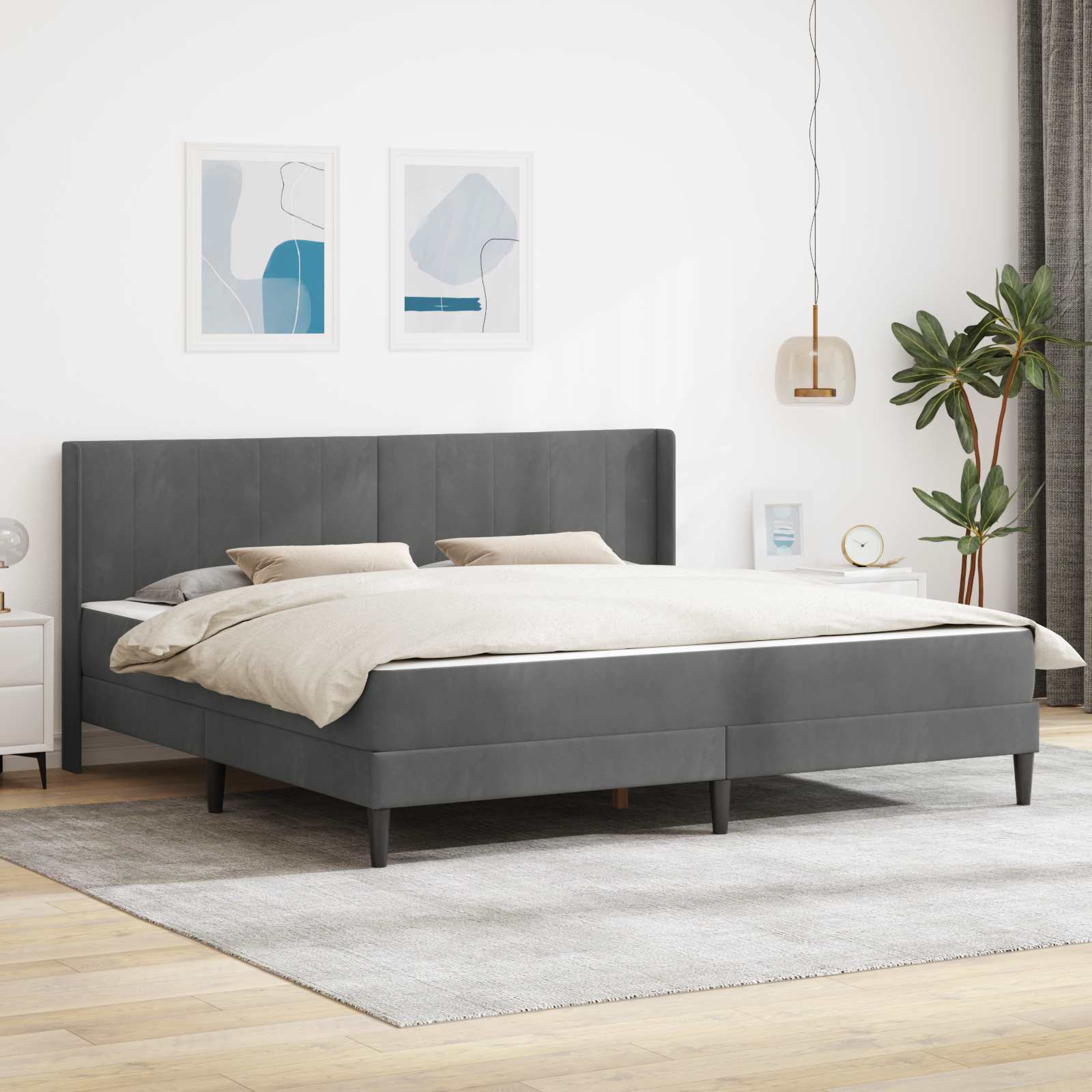vidaXL Bedframe Lichtgrijs 80 x 200 cm Fluweel