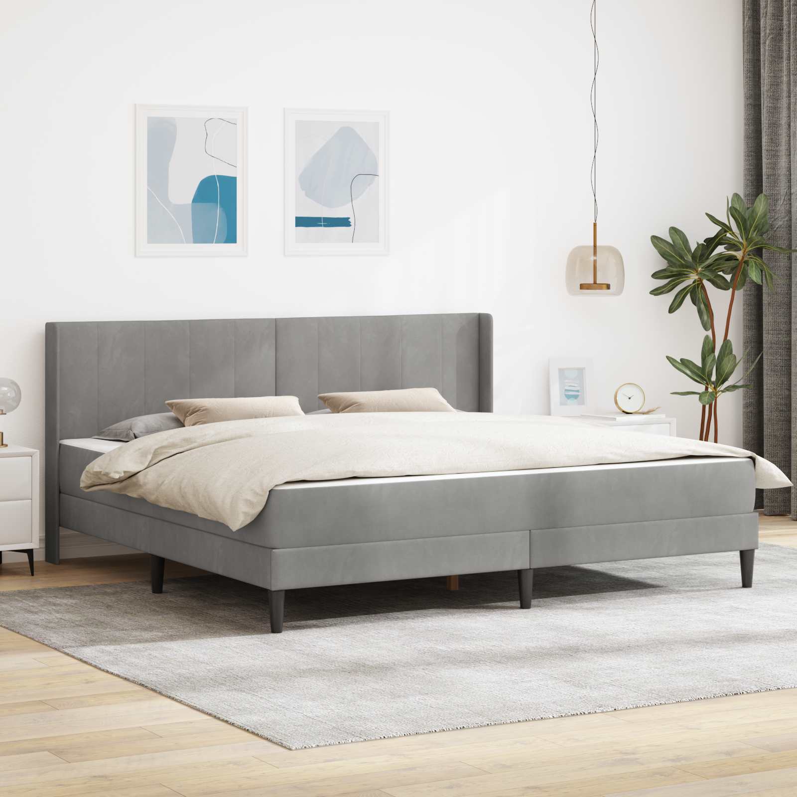 vidaXL Bedframe Lichtgrijs 80 x 200 cm Fluweel