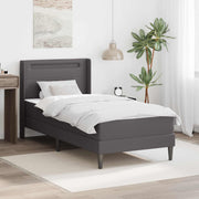 vidaXL Bedframe met matras Grijs 80 x 200 cm Kunstleer