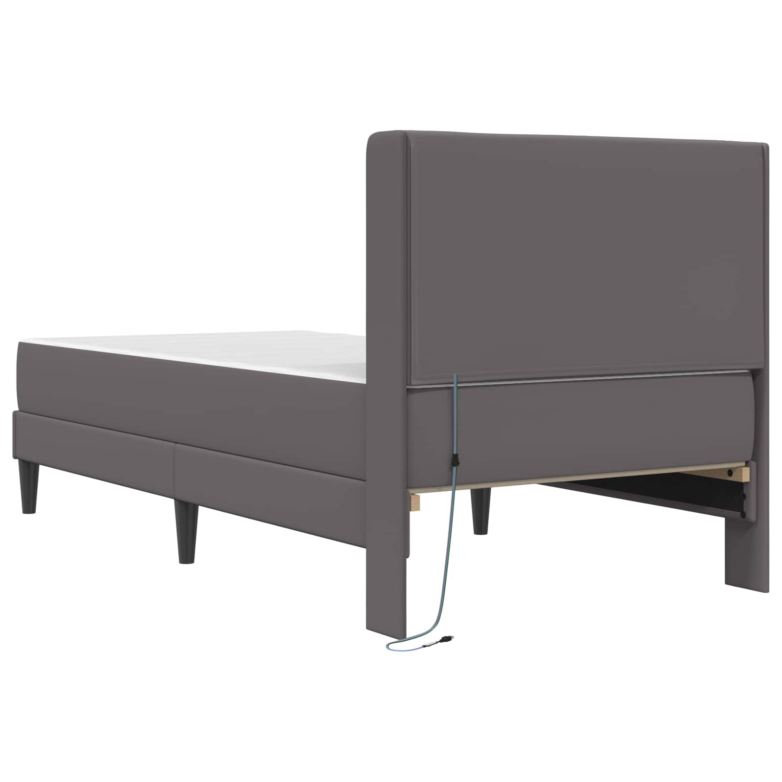 vidaXL Bedframe met matras Grijs 80 x 200 cm Kunstleer