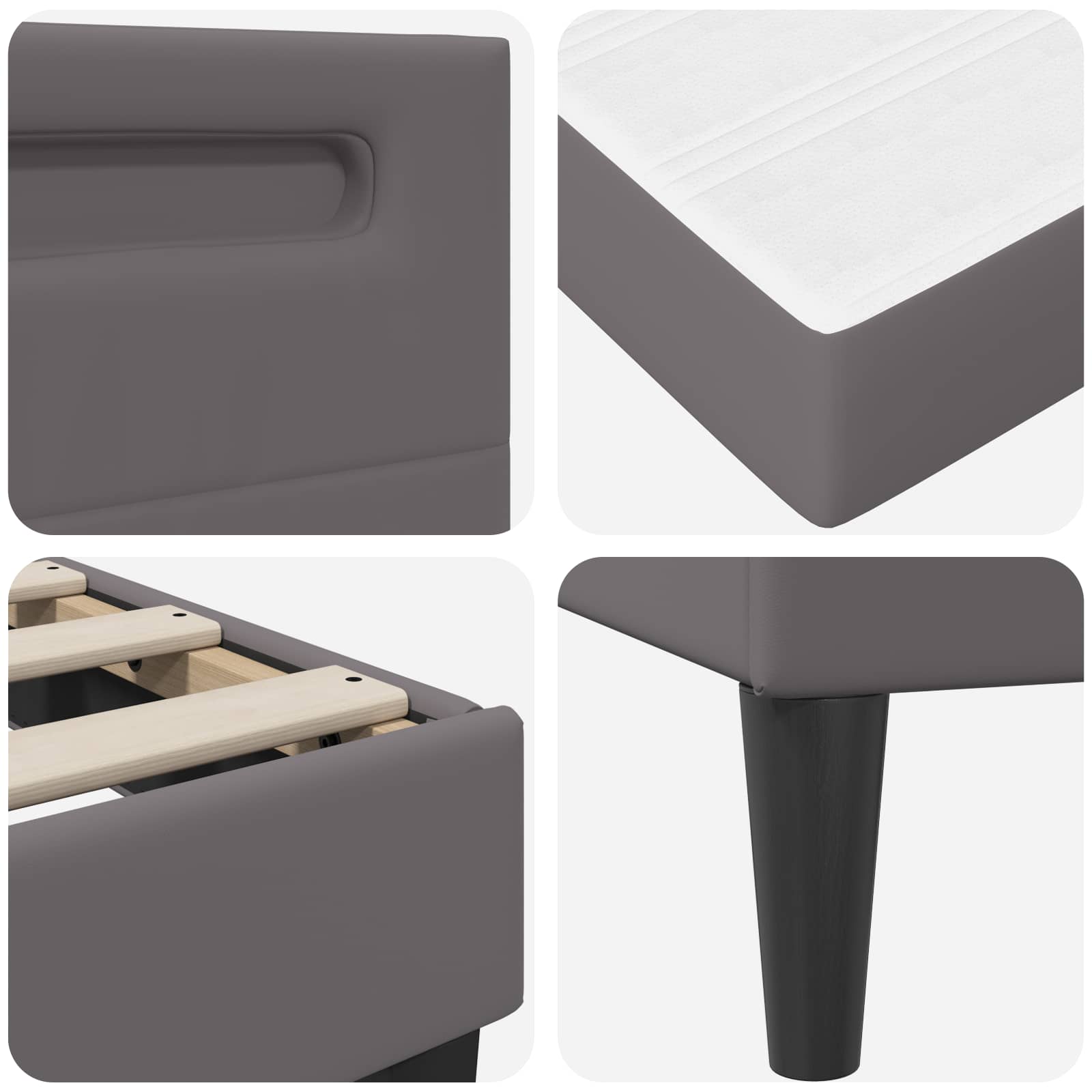 vidaXL Bedframe met matras Grijs 80 x 200 cm Kunstleer