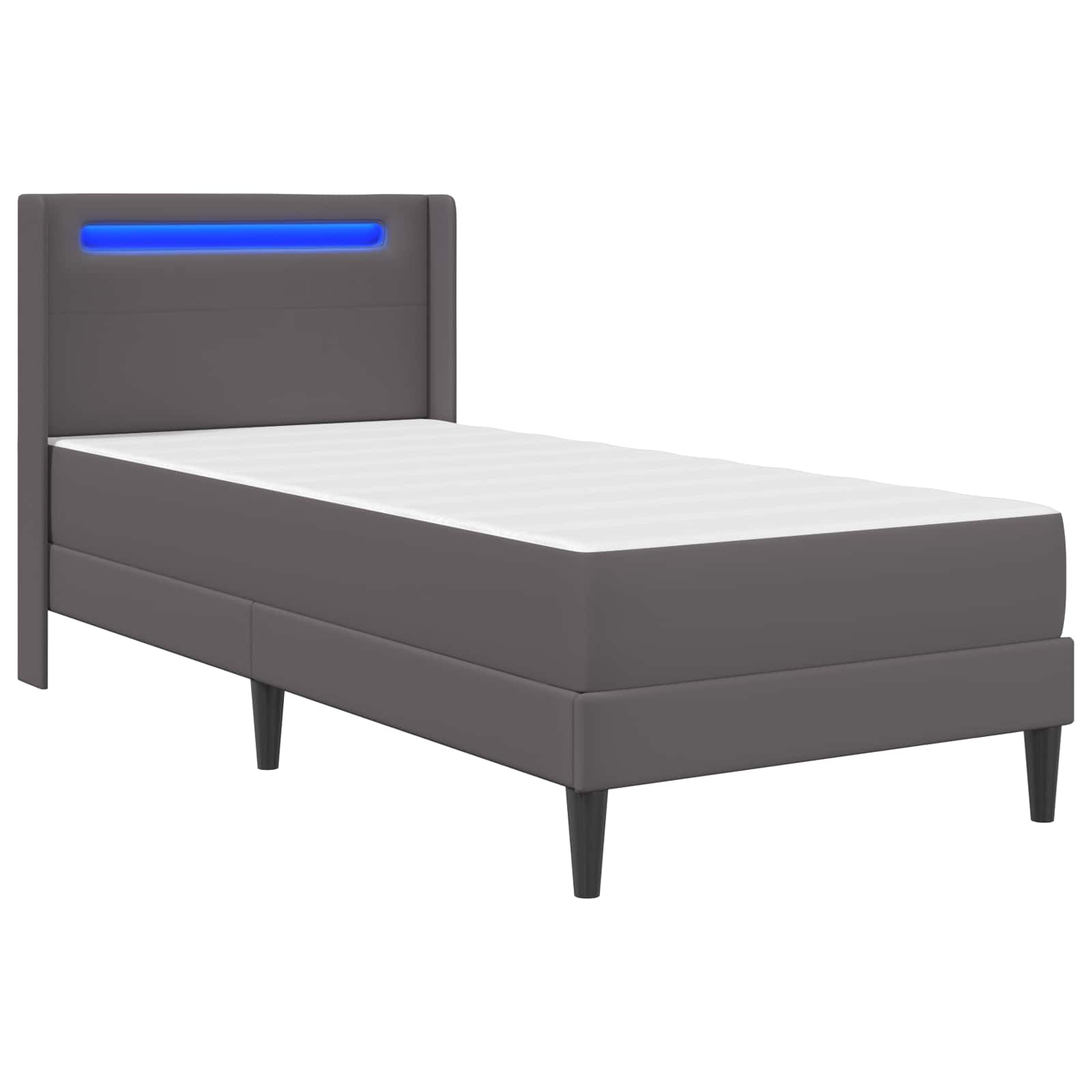 vidaXL Bedframe met matras Grijs 80 x 200 cm Kunstleer