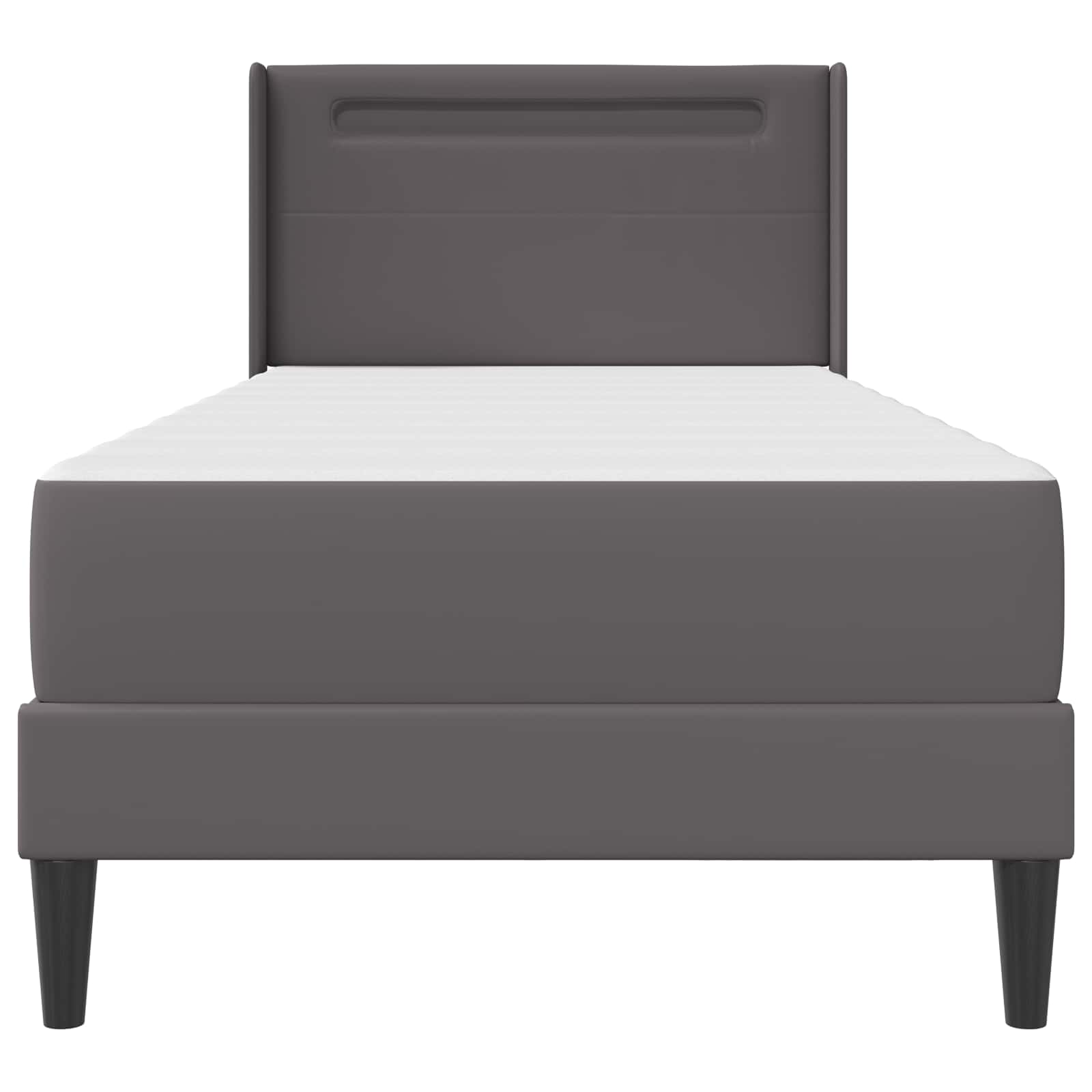 vidaXL Bedframe met matras Grijs 80 x 200 cm Kunstleer