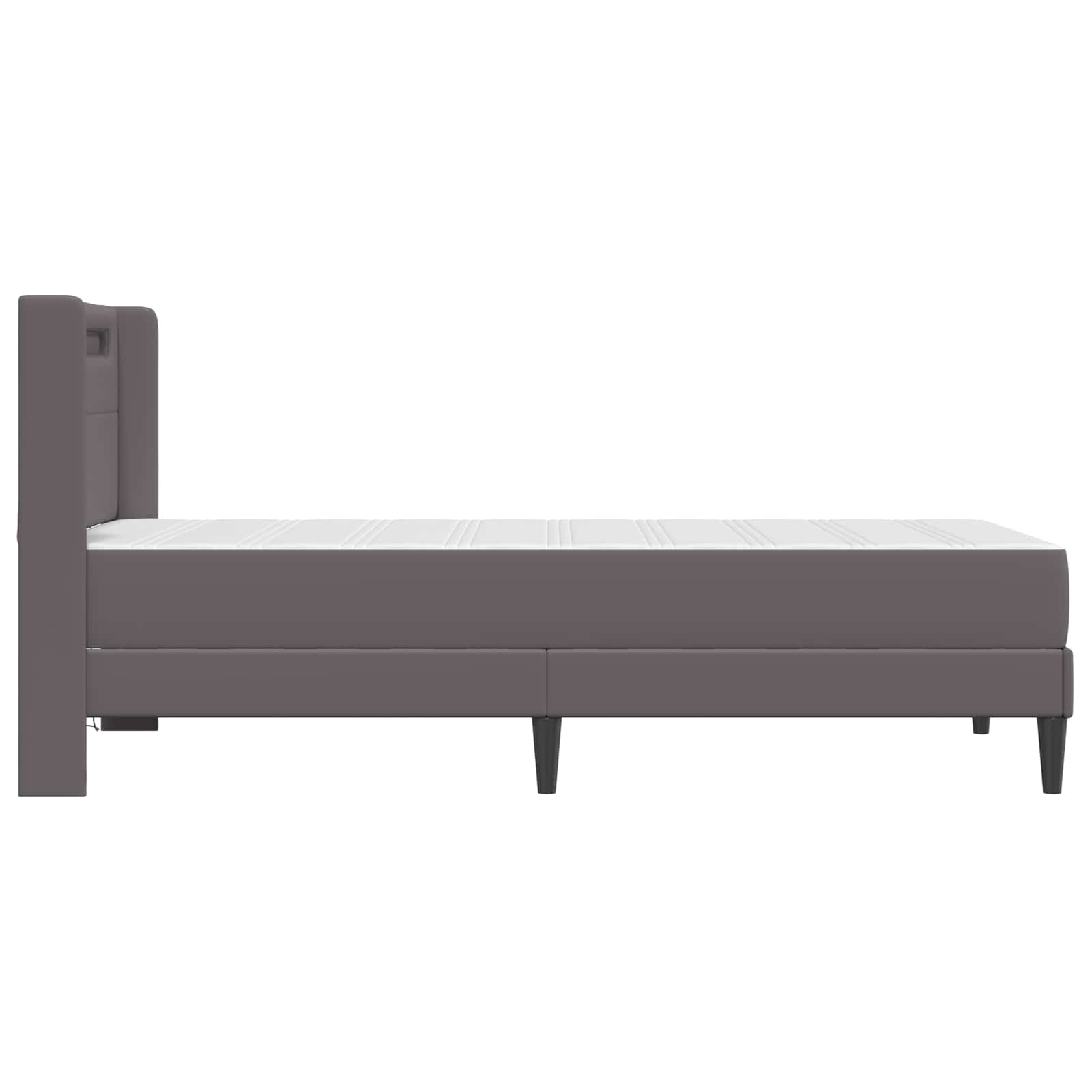 vidaXL Bedframe met matras Grijs 80 x 200 cm Kunstleer