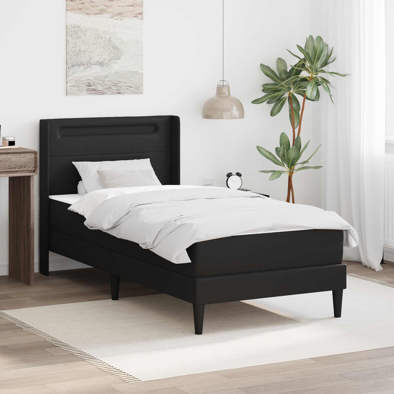 vidaXL Bedframe met matras Grijs 80 x 200 cm Kunstleer