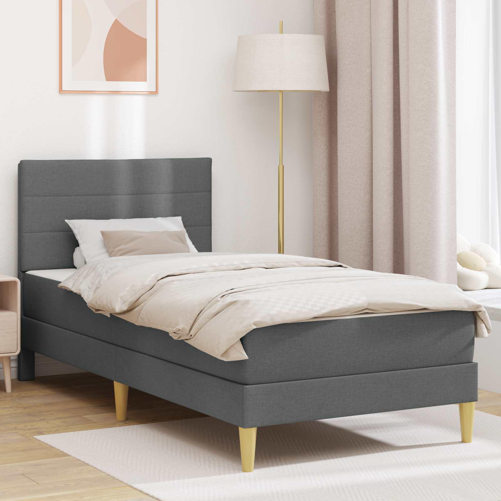 vidaXL Bedframe Donkergrijs 80 x 200 cm Polyester