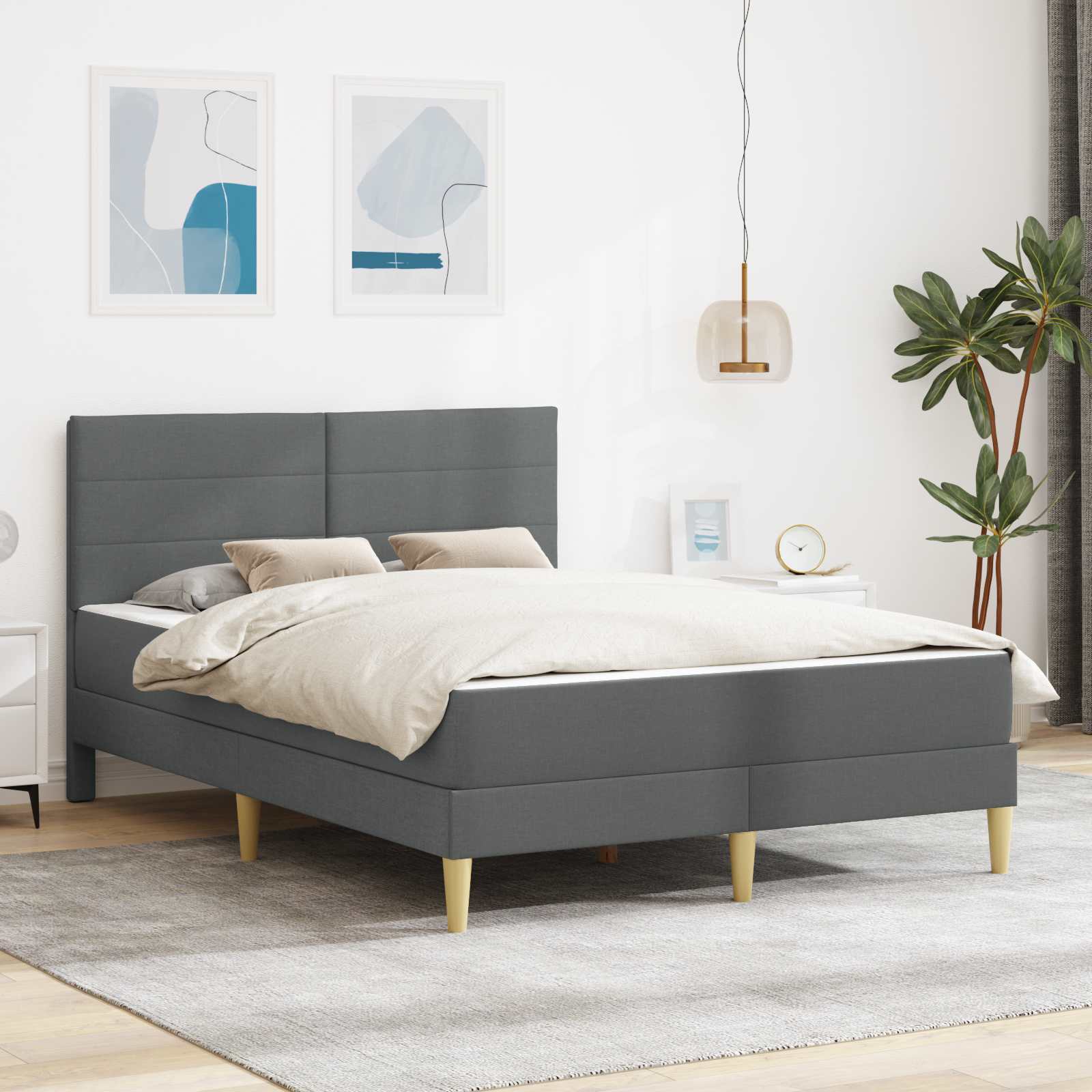vidaXL Bedframe Donkergrijs 80 x 200 cm Polyester
