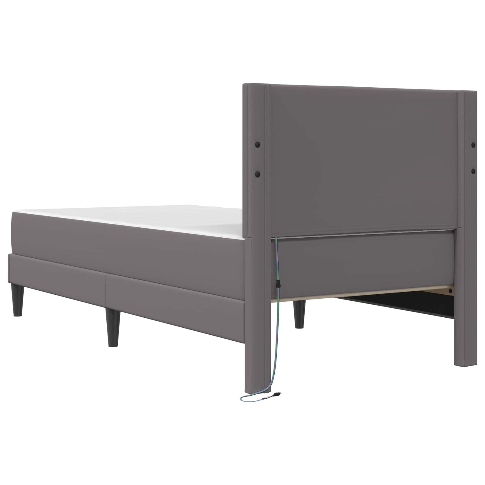vidaXL Bedframe met LED-stripverlichting 2 pcs Kunstleer