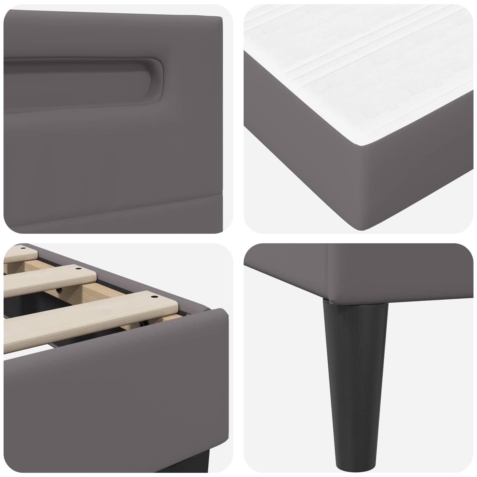 vidaXL Bedframe met LED-stripverlichting 2 pcs Kunstleer