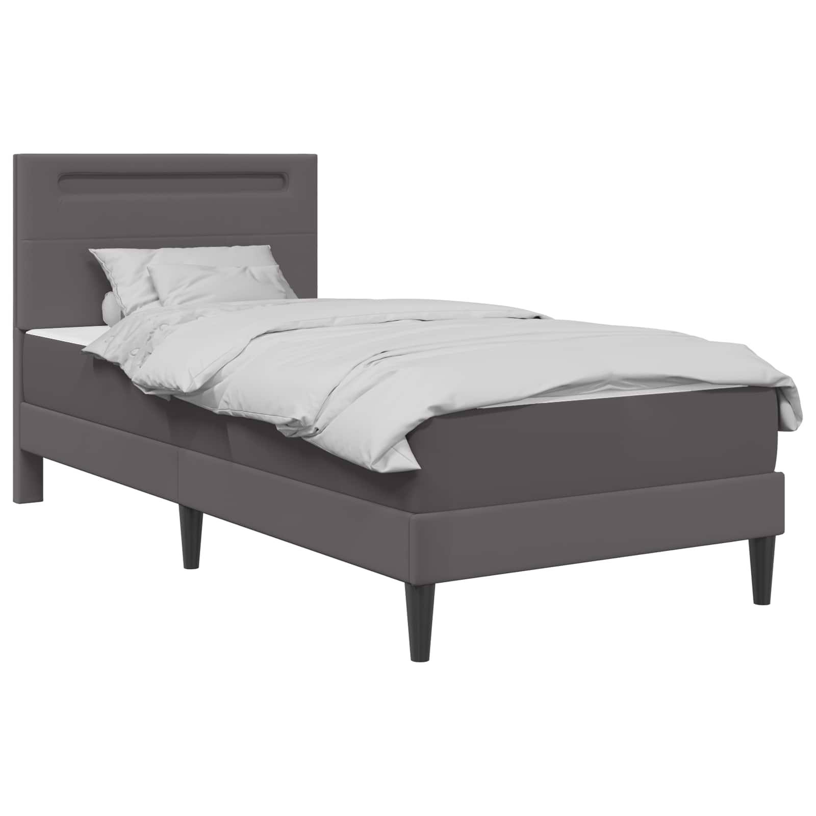 vidaXL Bedframe met LED-stripverlichting 2 pcs Kunstleer