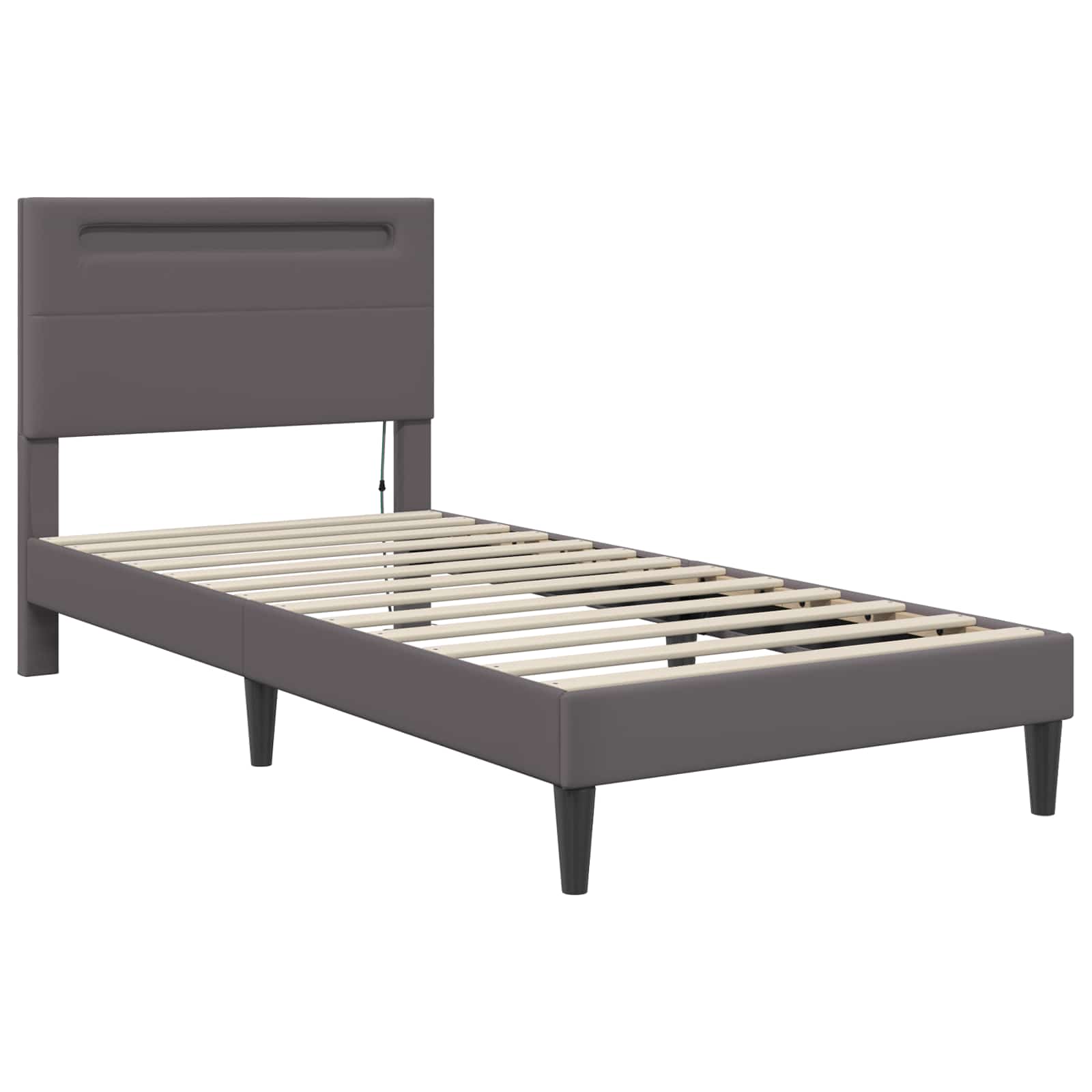 vidaXL Bedframe met LED-stripverlichting 2 pcs Kunstleer