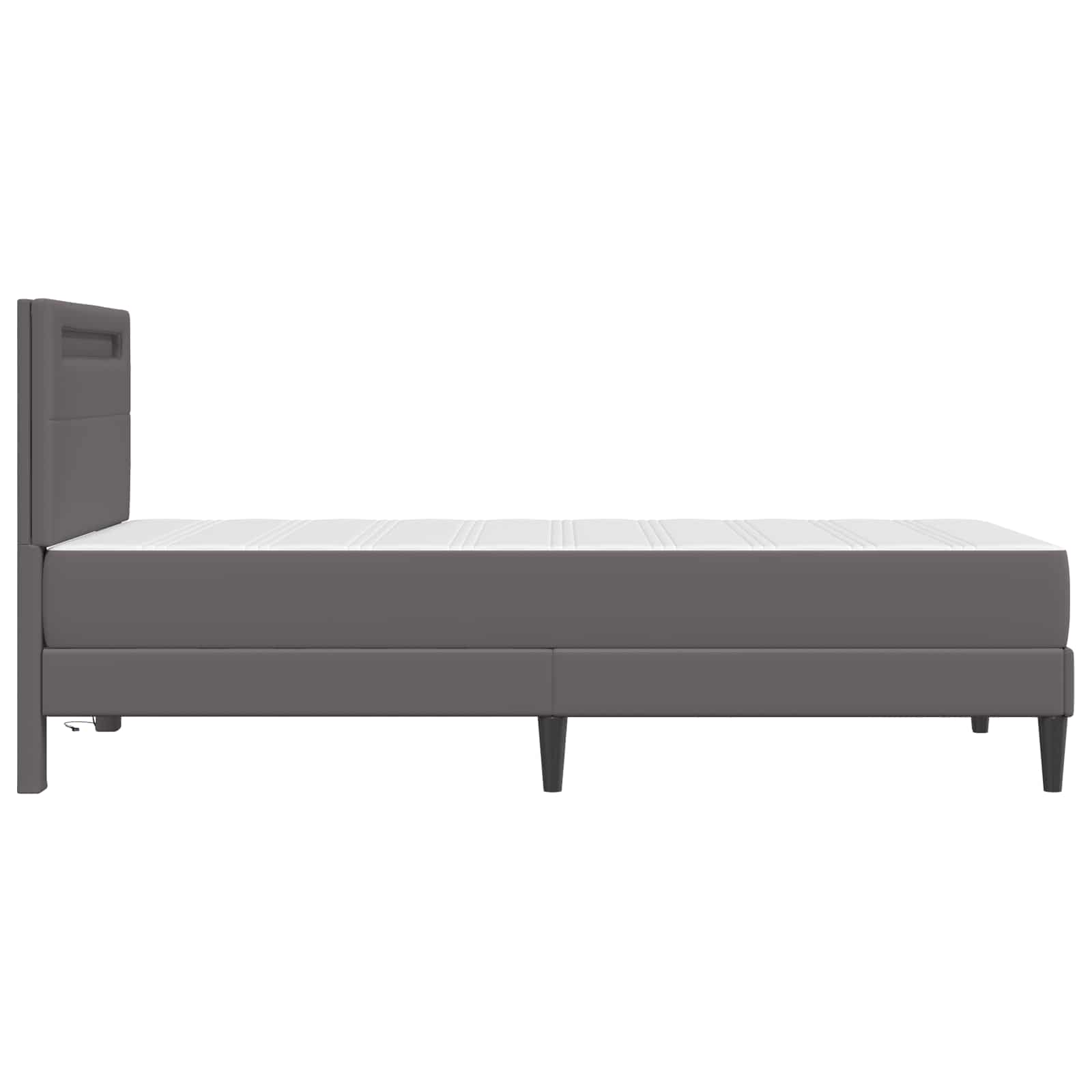 vidaXL Bedframe met LED-stripverlichting 2 pcs Kunstleer