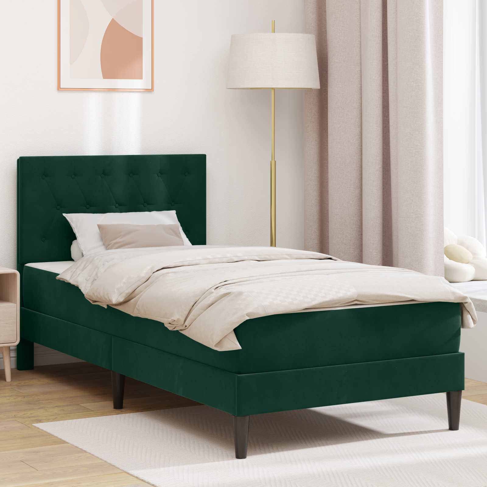 vidaXL Bedframe met matras met hoofdeinde Roze 80 x 200 cm Fluweel