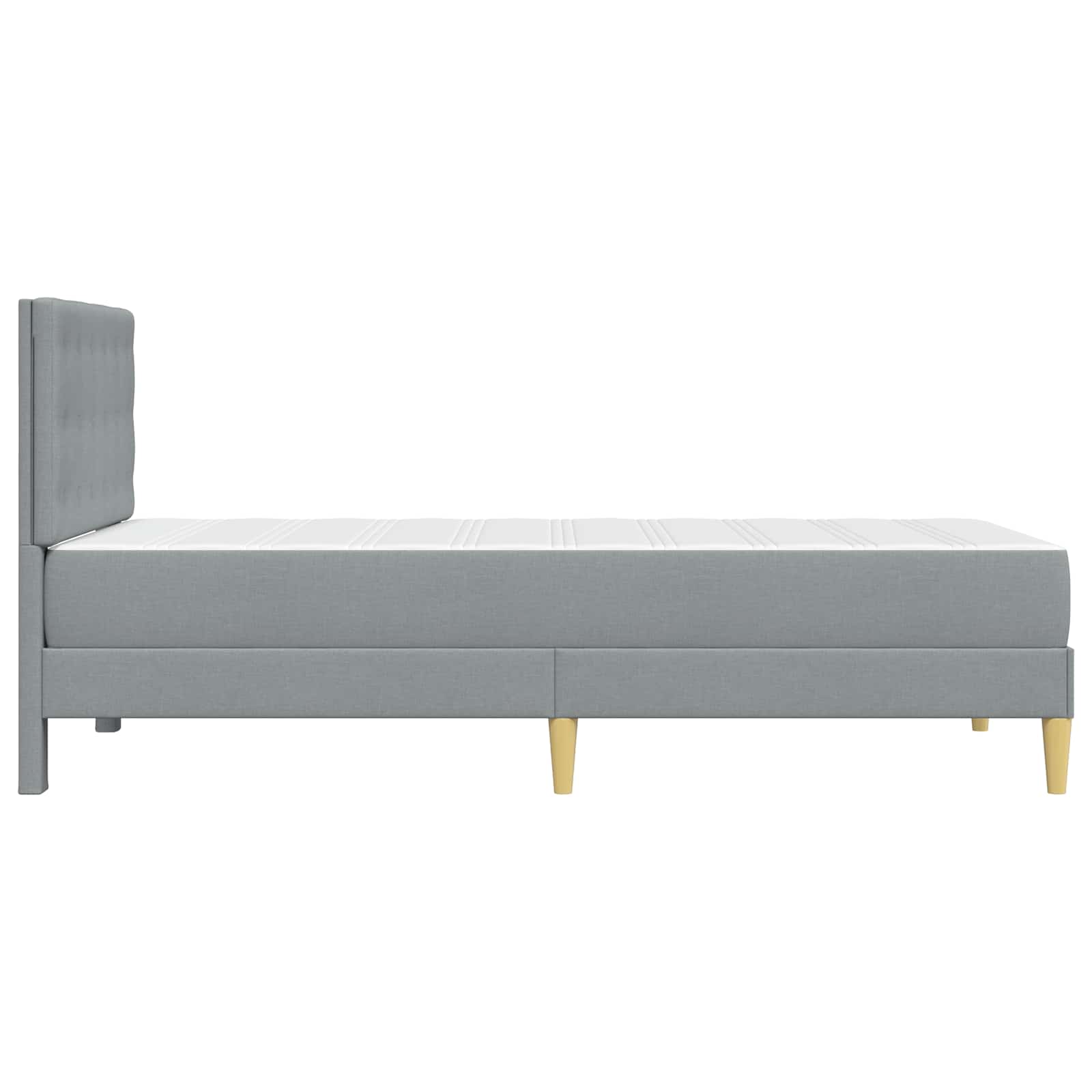 vidaXL Bedframe met matras met hoofdeinde Lichtgrijs 120 x 190 cm Stof