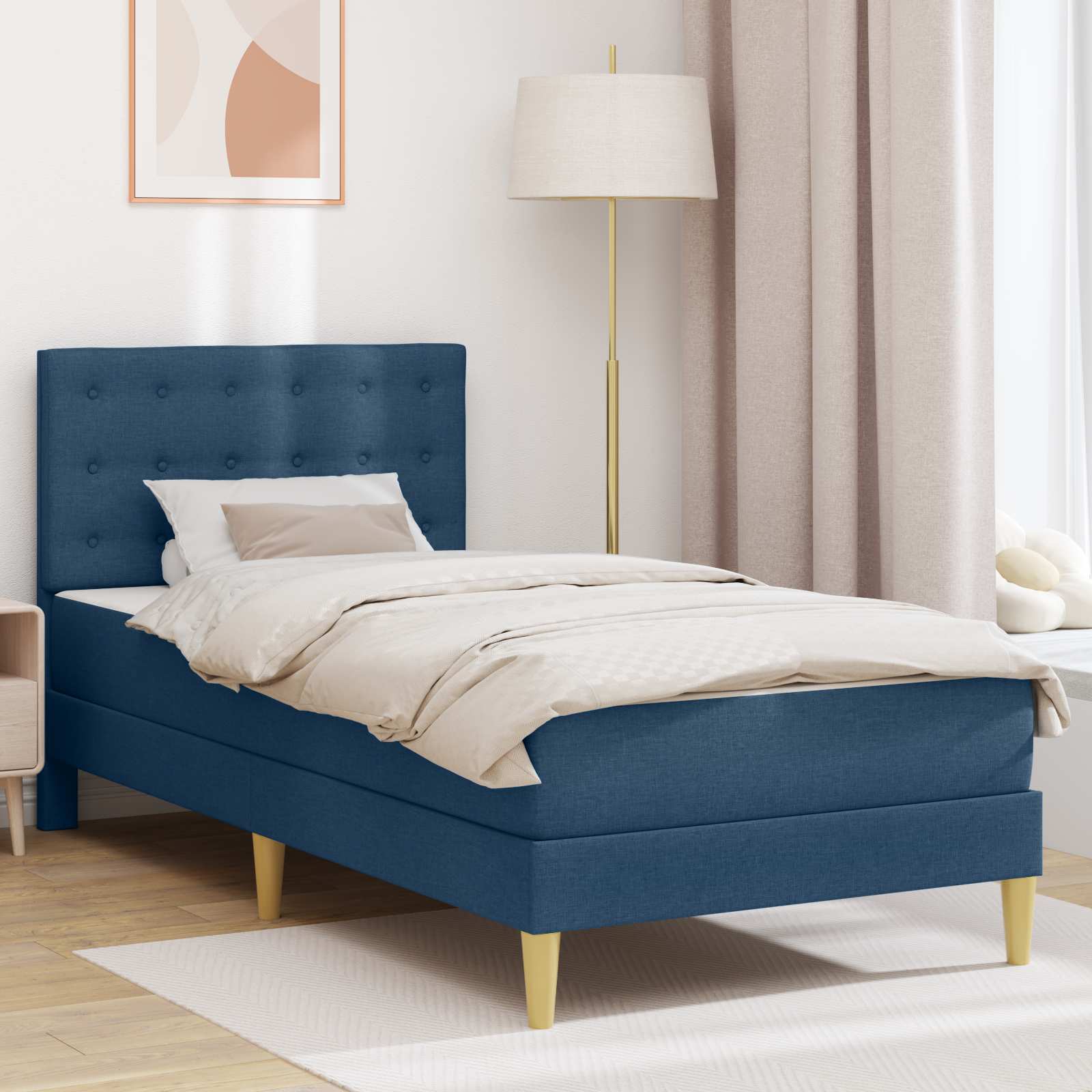 vidaXL Bedframe met matras met hoofdeinde Lichtgrijs 120 x 190 cm Stof