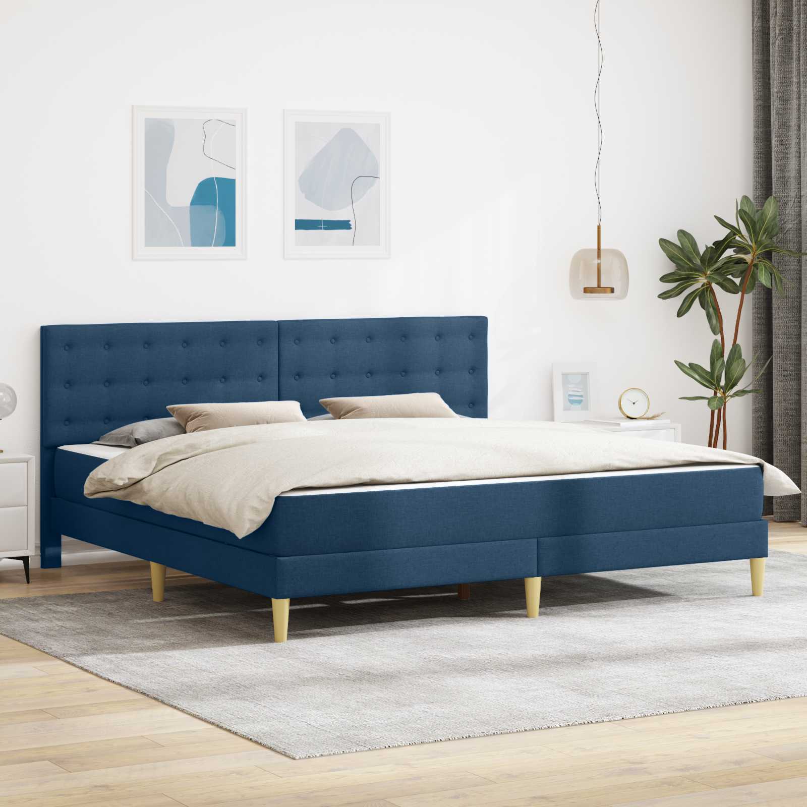 vidaXL Bedframe met matras met hoofdeinde Lichtgrijs 120 x 190 cm Stof