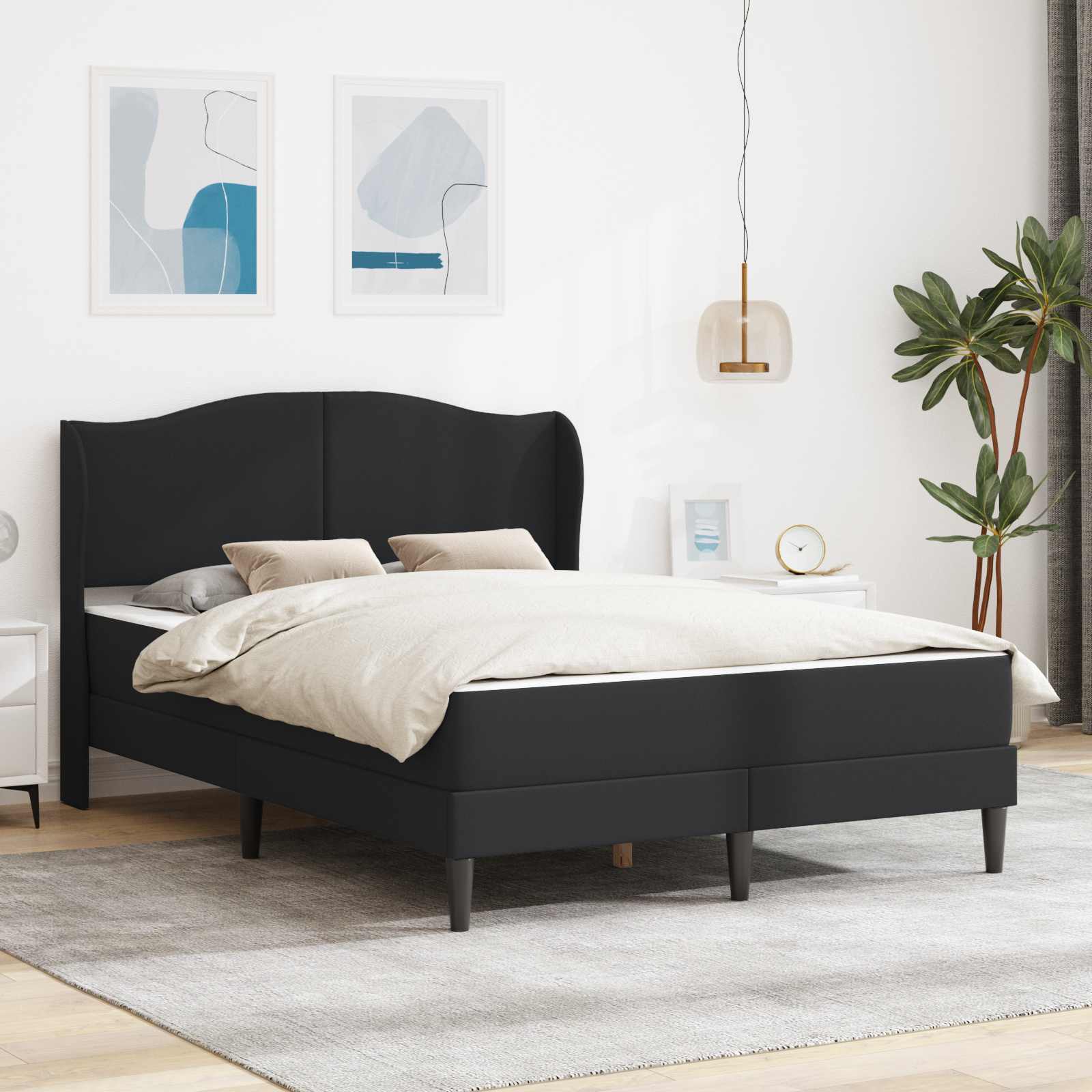 vidaXL Bedframe met hoofdeinde Wit 100 x 200 cm Kunstleer
