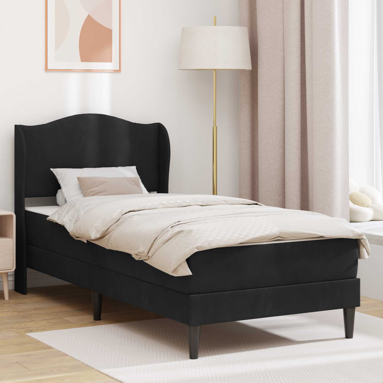 vidaXL Bedframe met hoofdeinde Roze 90 x 190 cm Fluweel