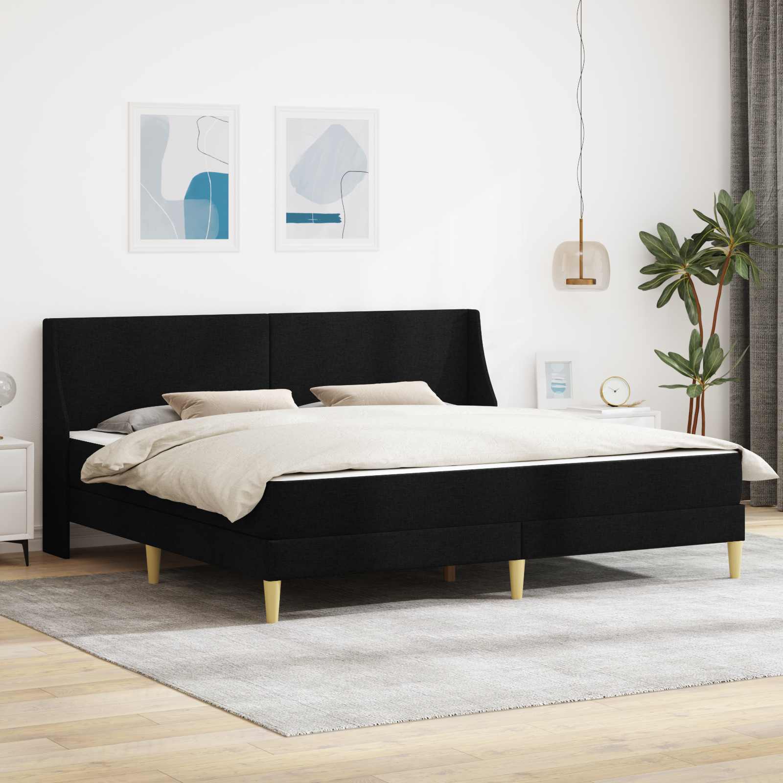 vidaXL Bedframe met matras met hoofdeinde Lichtgrijs 90 x 190 cm Stof
