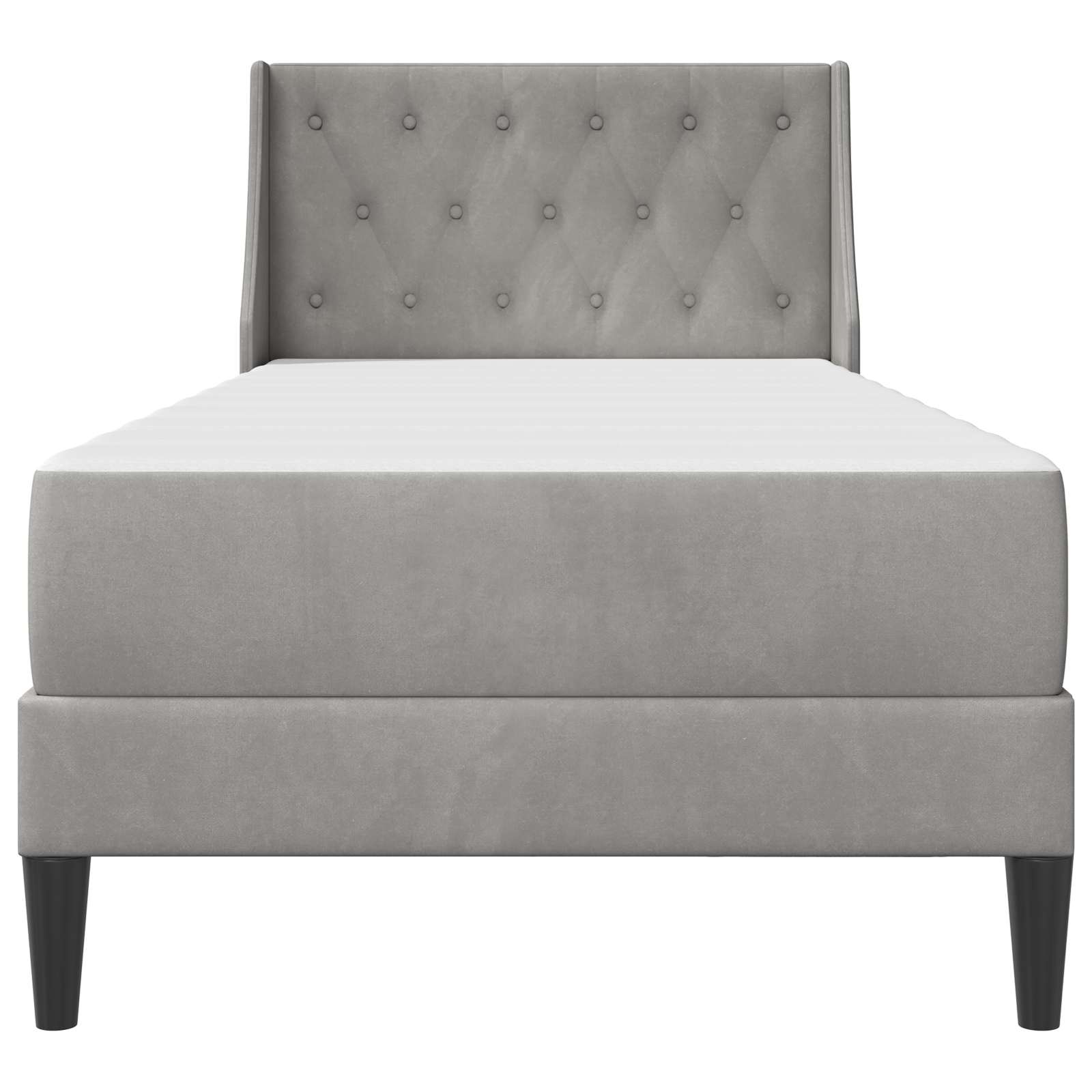 vidaXL Bedframe met matras Lichtgrijs 90 x 190 cm Fluweel