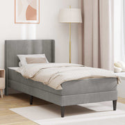 vidaXL Bedframe met matras Lichtgrijs 90 x 190 cm Fluweel