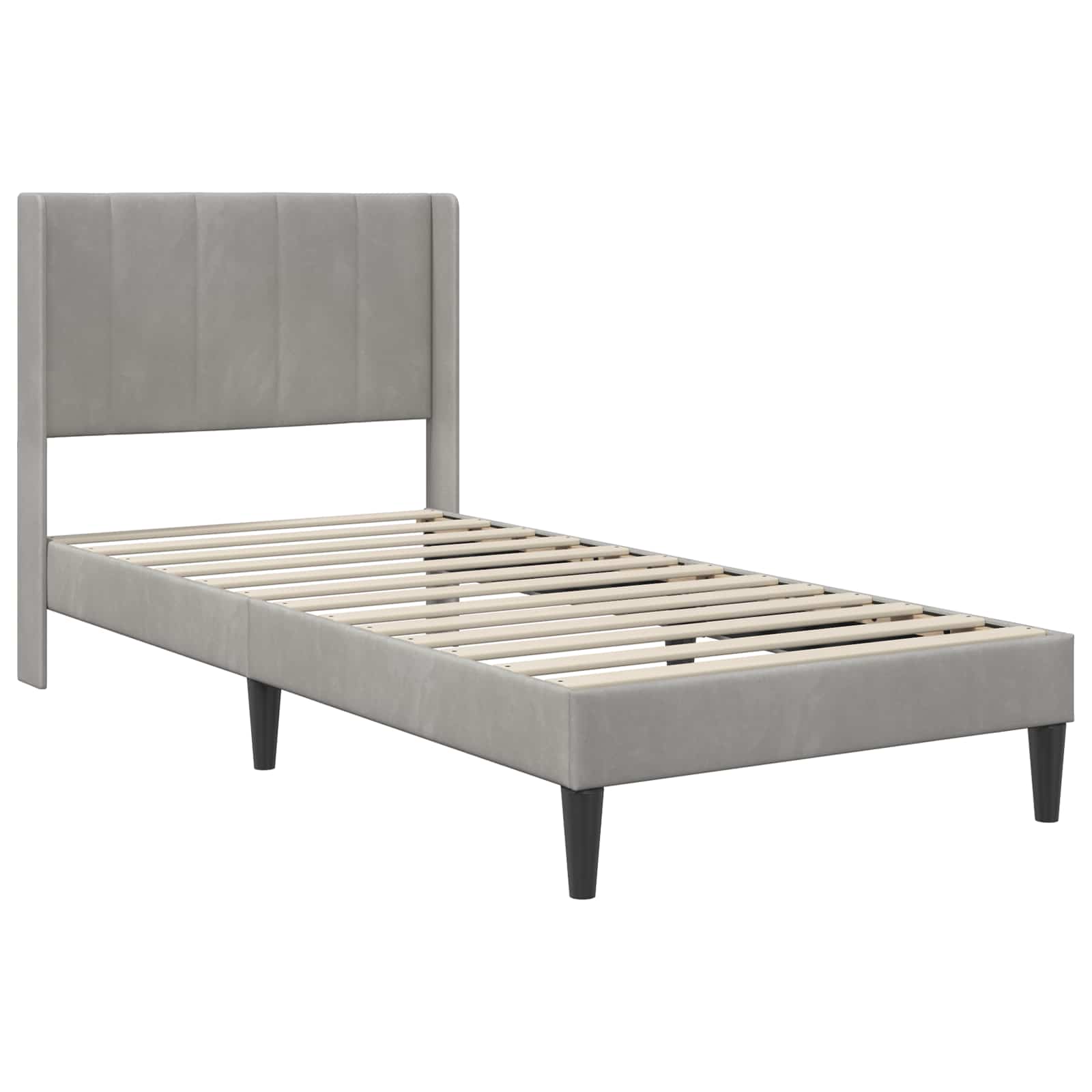 vidaXL Bedframe met matras Lichtgrijs 90 x 190 cm Fluweel