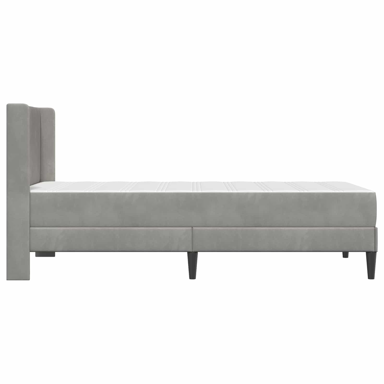 vidaXL Bedframe met matras Lichtgrijs 90 x 190 cm Fluweel