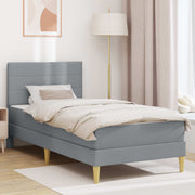 vidaXL Bedframe met matras met hoofdeinde Lichtgrijs 90 x 190 cm Stof