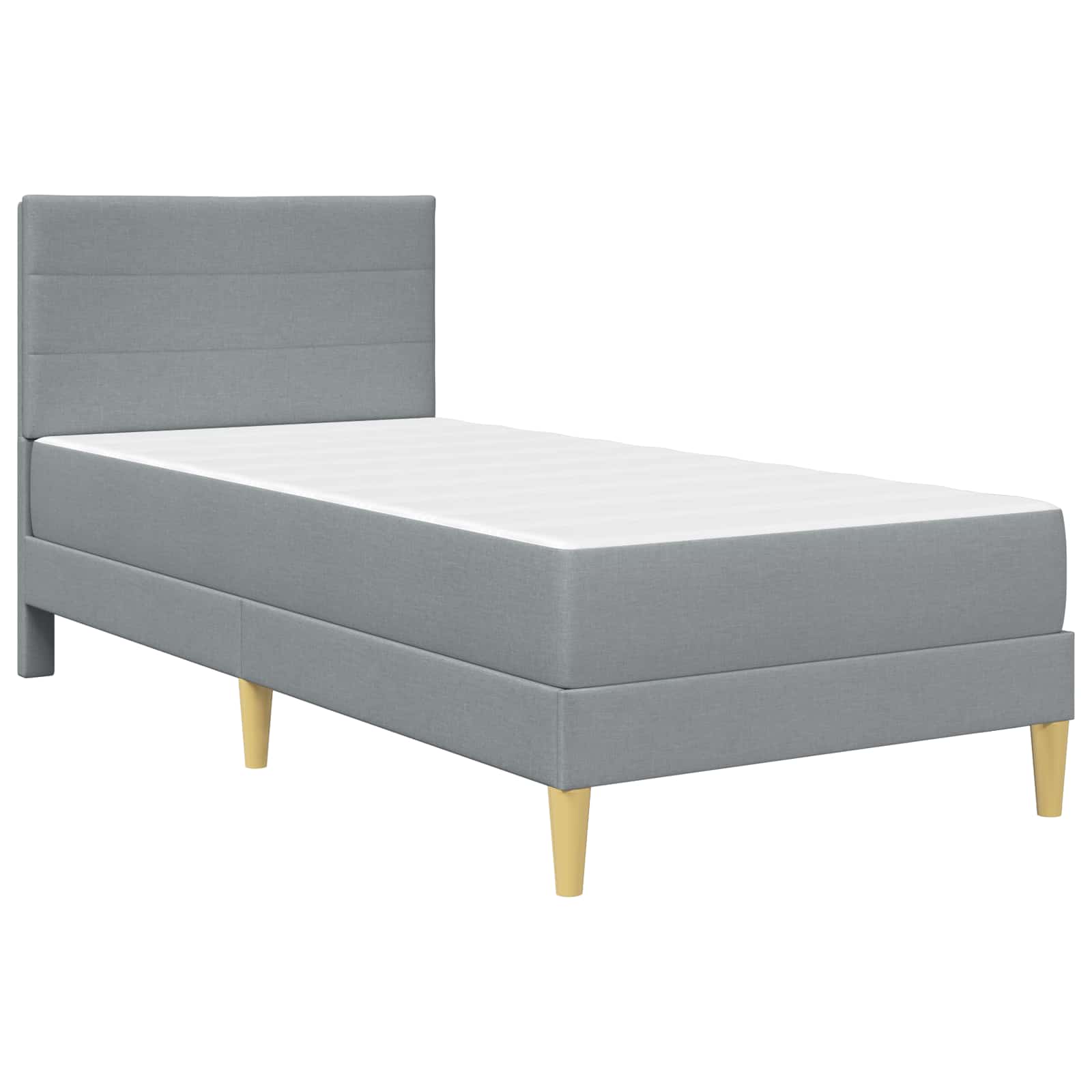 vidaXL Bedframe met matras met hoofdeinde Lichtgrijs 90 x 190 cm Stof