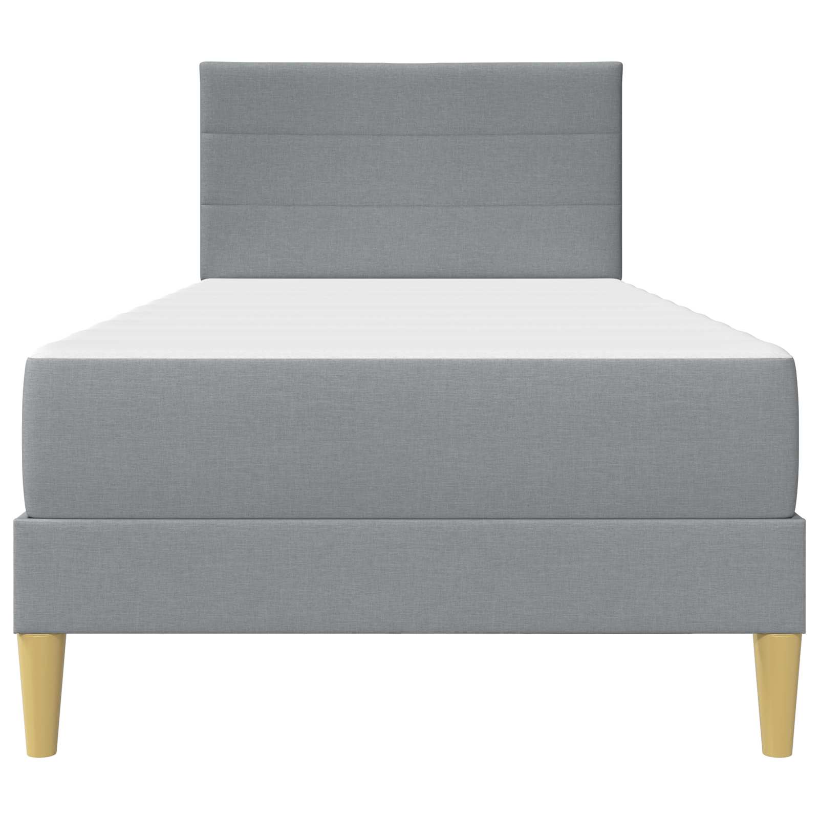 vidaXL Bedframe met matras met hoofdeinde Lichtgrijs 90 x 190 cm Stof