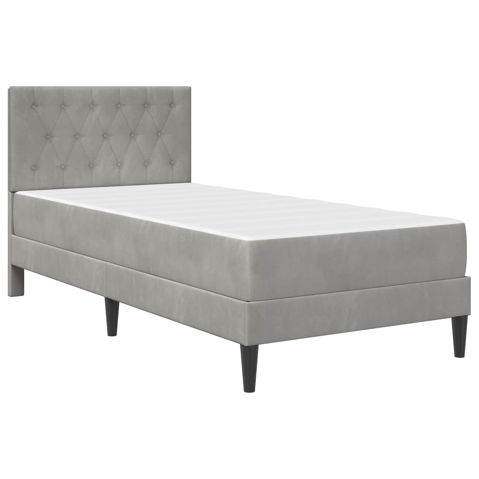 vidaXL Bedframe met matras Lichtgrijs 90 x 190 cm Fluweel
