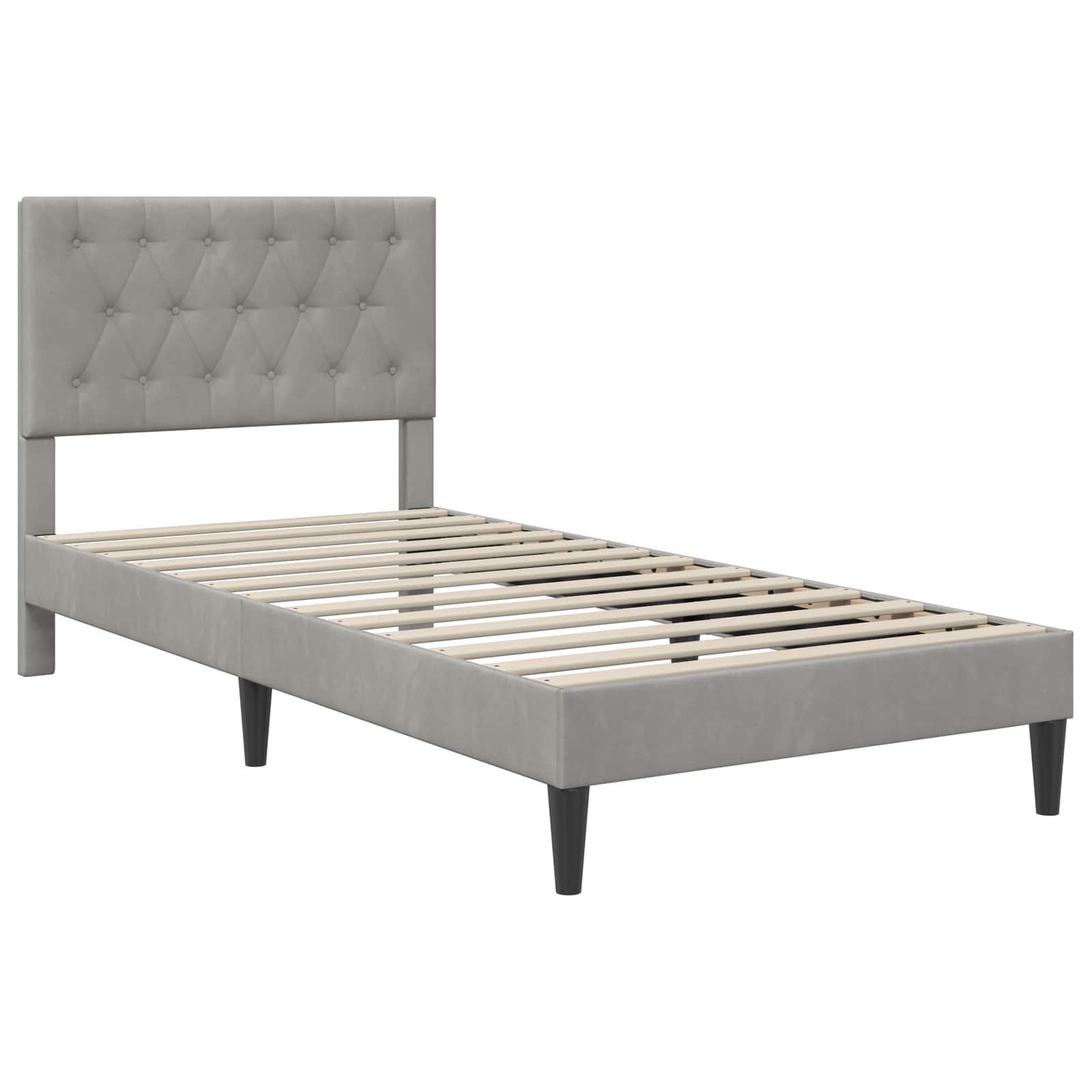 vidaXL Bedframe met matras Lichtgrijs 90 x 190 cm Fluweel