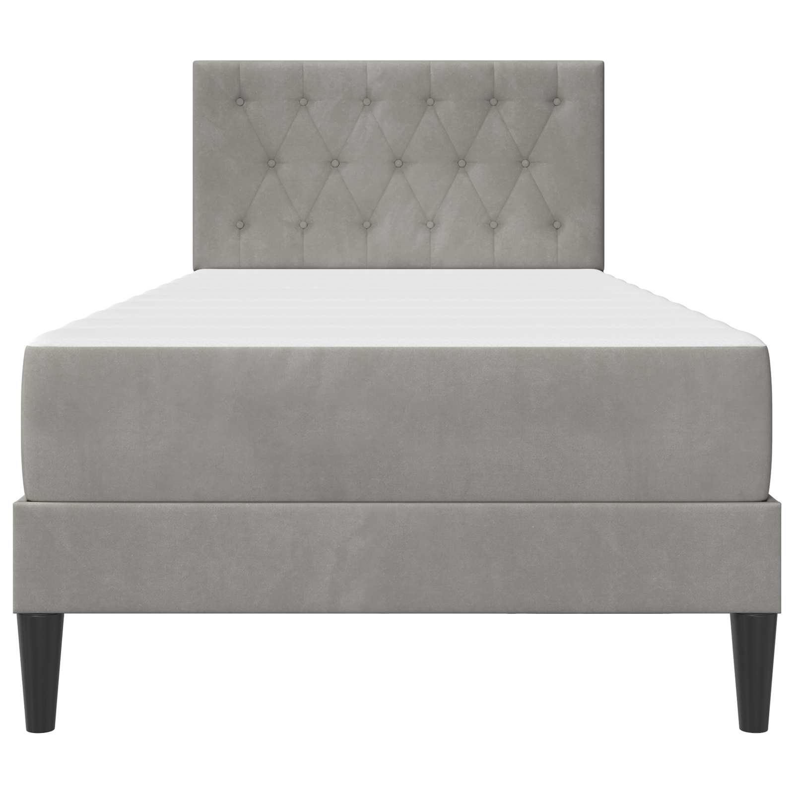 vidaXL Bedframe met matras Lichtgrijs 90 x 190 cm Fluweel
