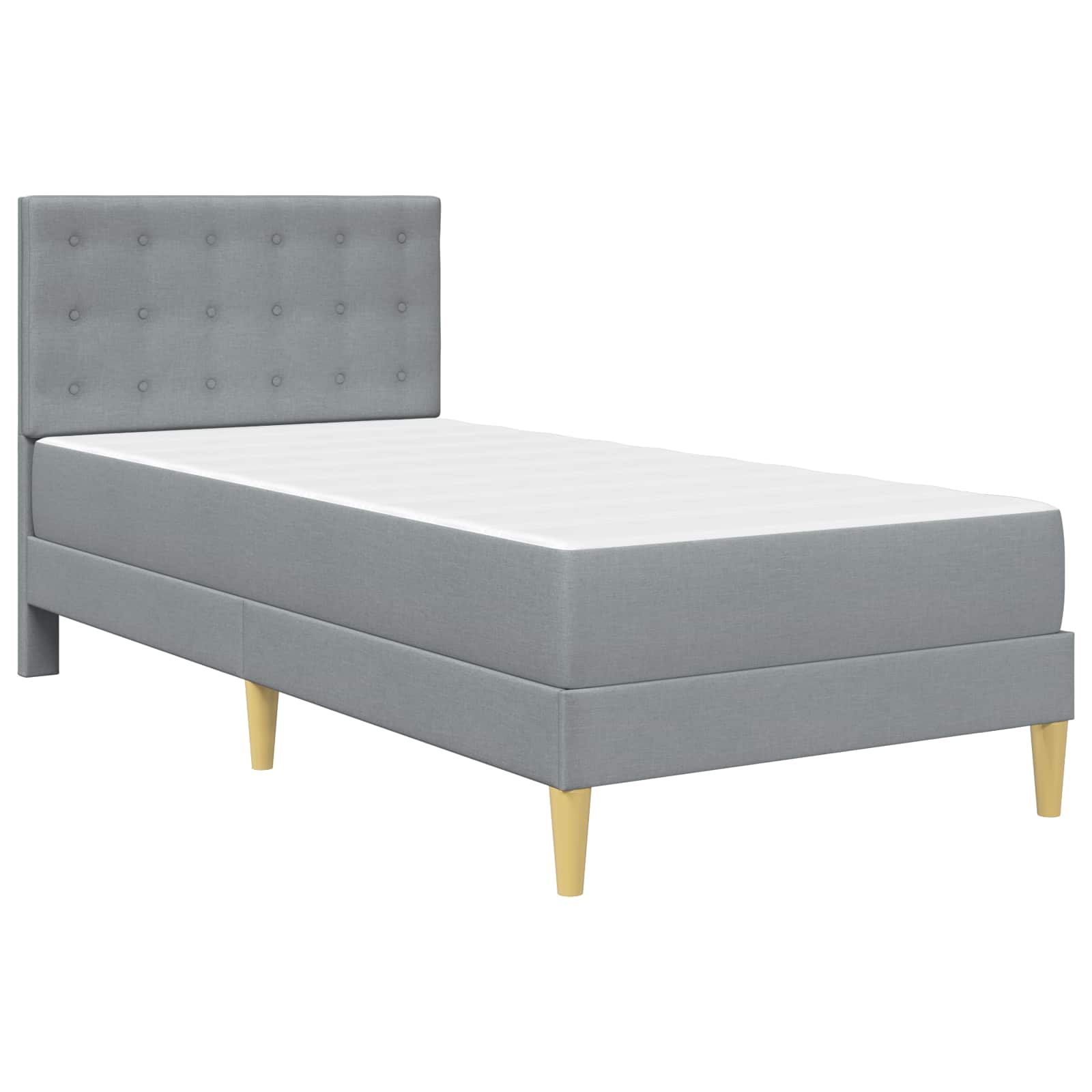 vidaXL Bedframe met matras met hoofdeinde Lichtgrijs 90 x 190 cm Stof