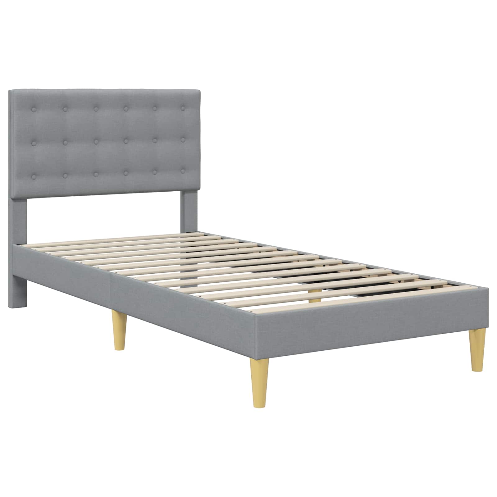 vidaXL Bedframe met matras met hoofdeinde Lichtgrijs 90 x 190 cm Stof