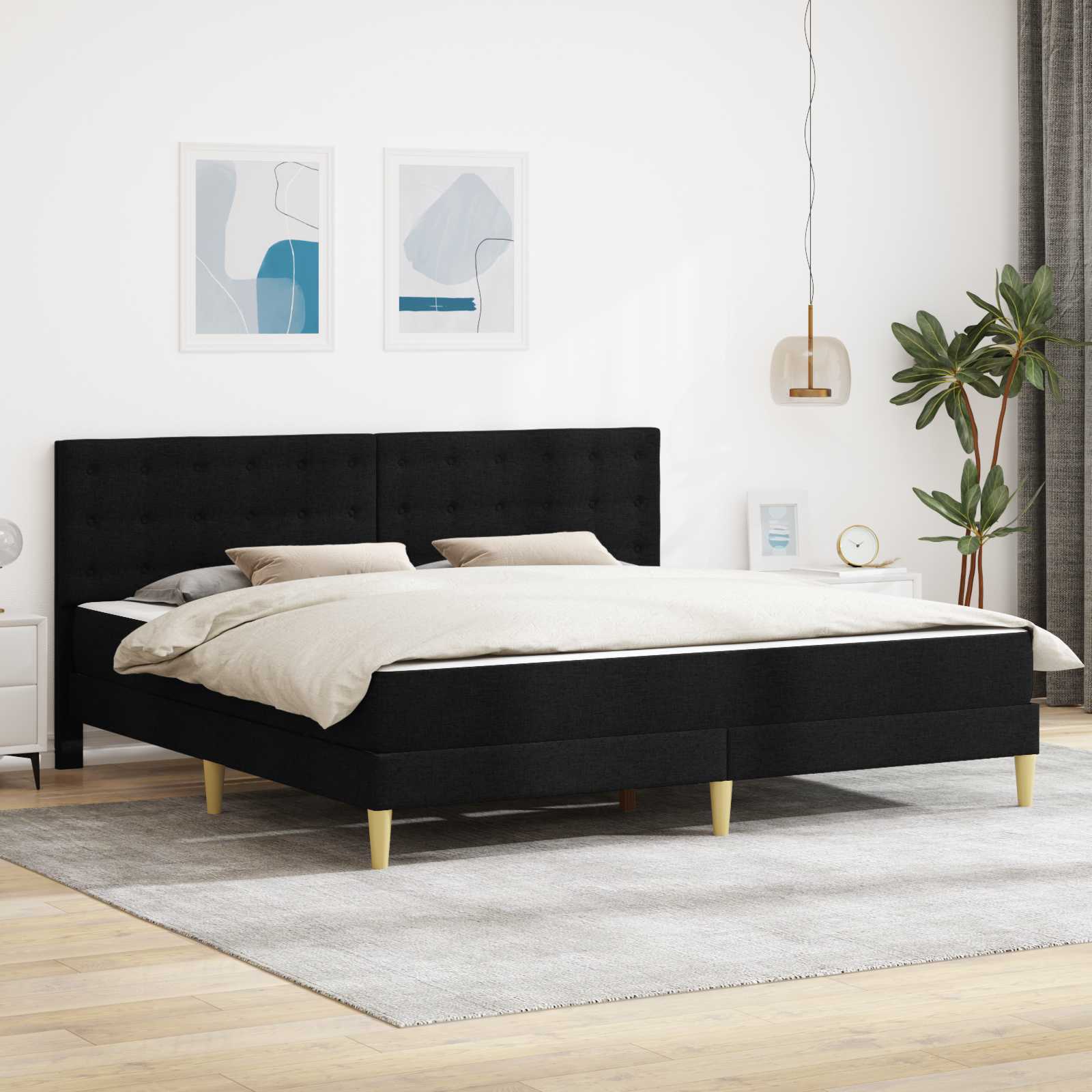 vidaXL Bedframe met matras met hoofdeinde Lichtgrijs 90 x 190 cm Stof