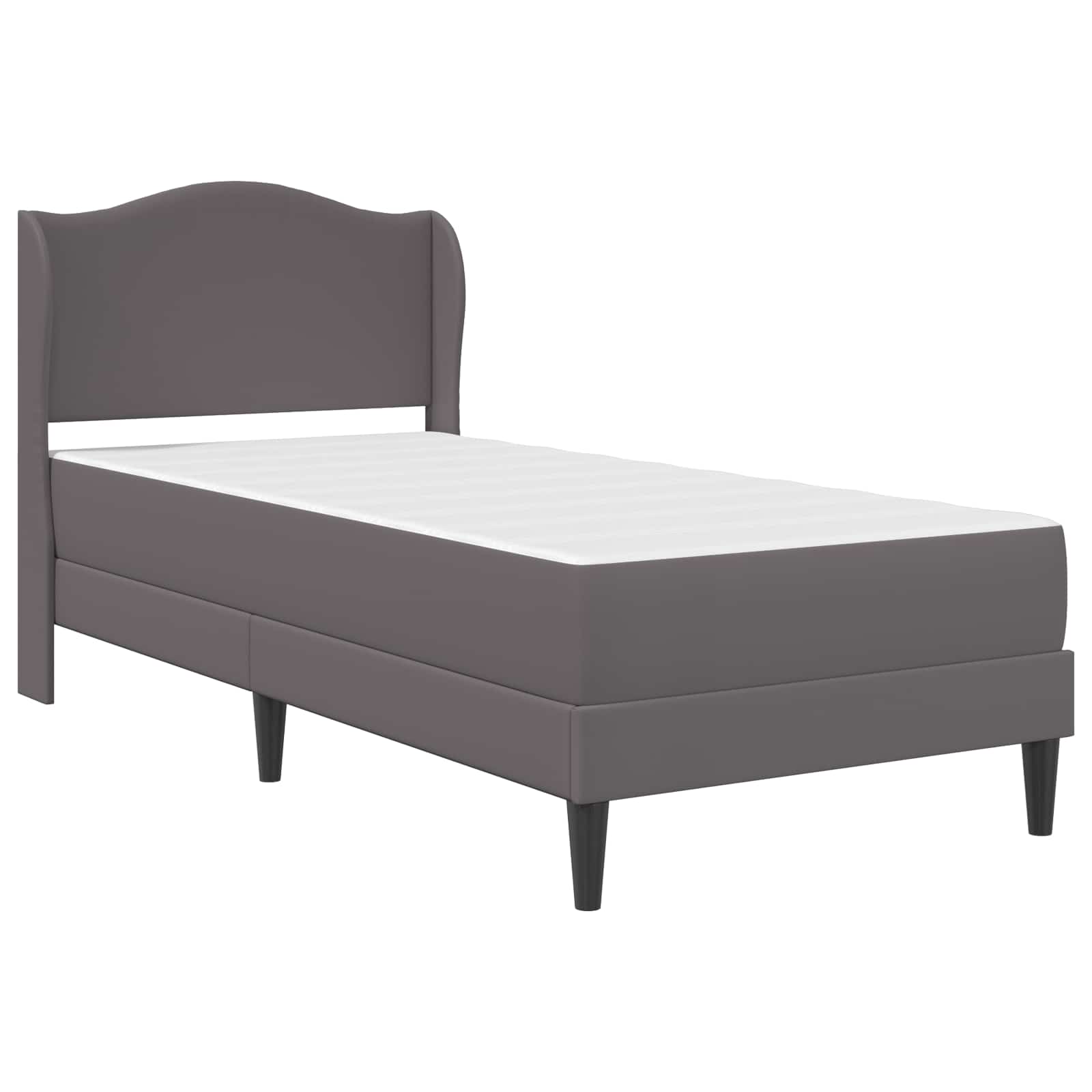 vidaXL Bedframe met hoofdeinde Grijs 90 x 190 cm Kunstleer