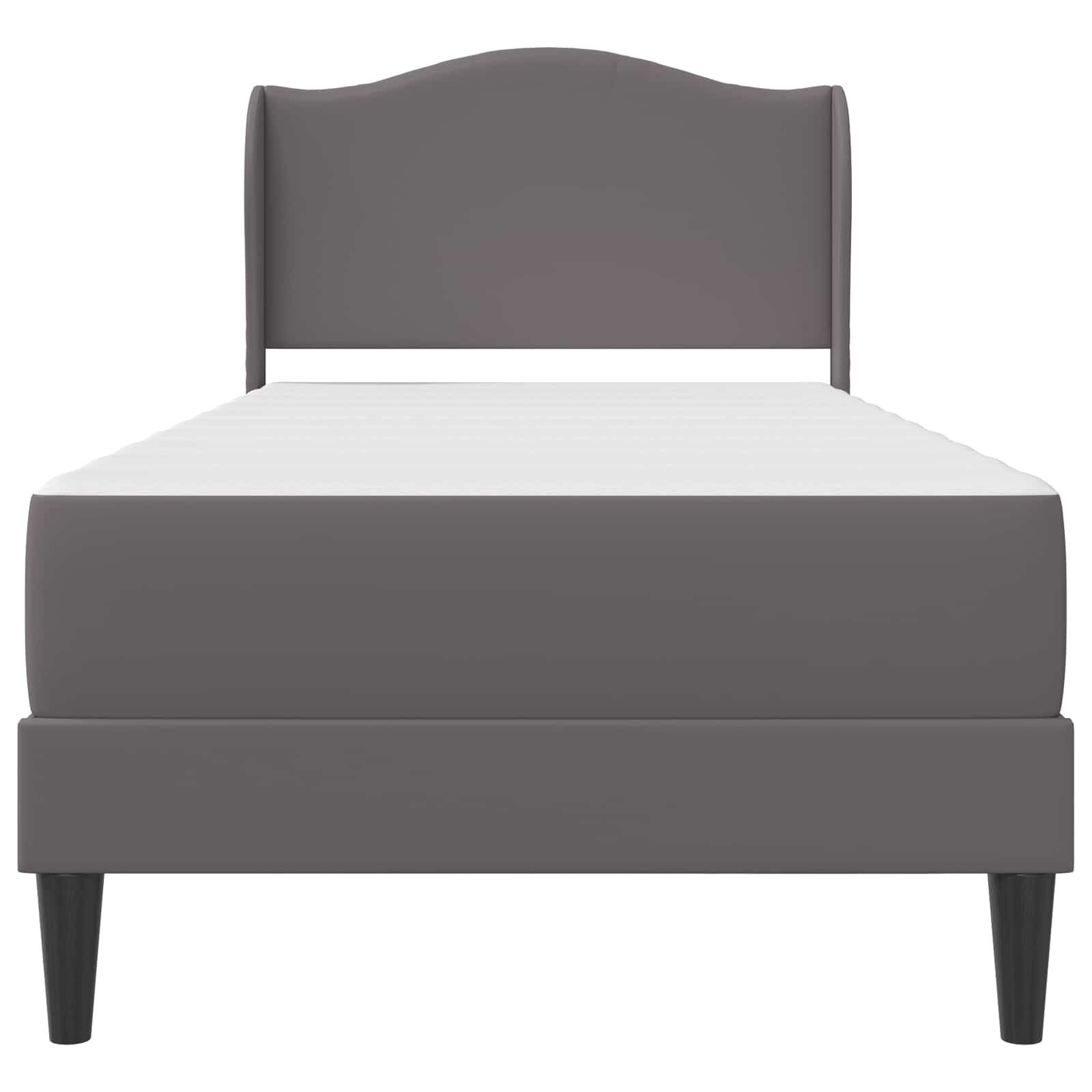 vidaXL Bedframe met hoofdeinde Grijs 90 x 190 cm Kunstleer