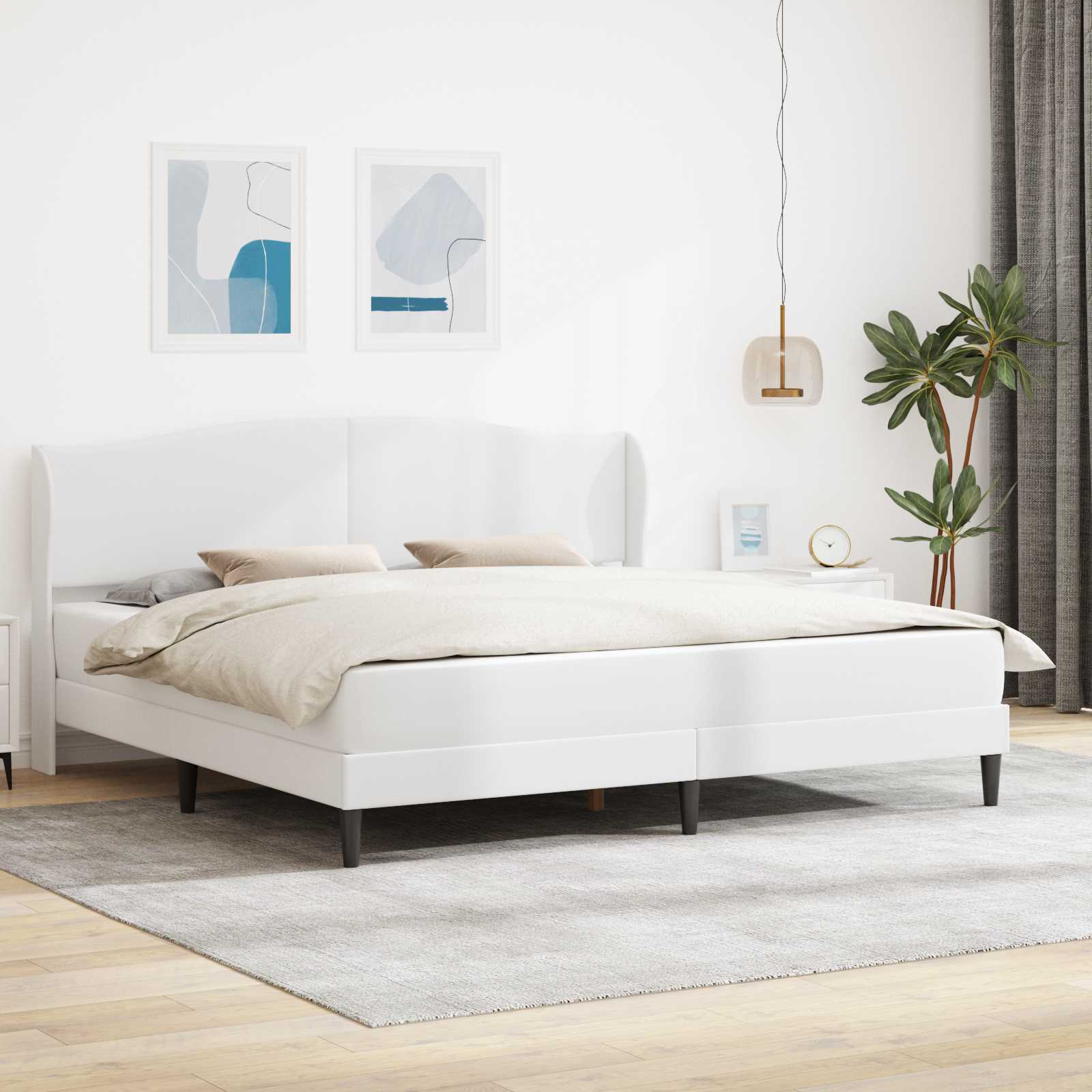 vidaXL Bedframe met hoofdeinde Grijs 90 x 190 cm Kunstleer