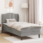 vidaXL Bedframe met hoofdeinde Lichtgrijs 90 x 190 cm Fluweel
