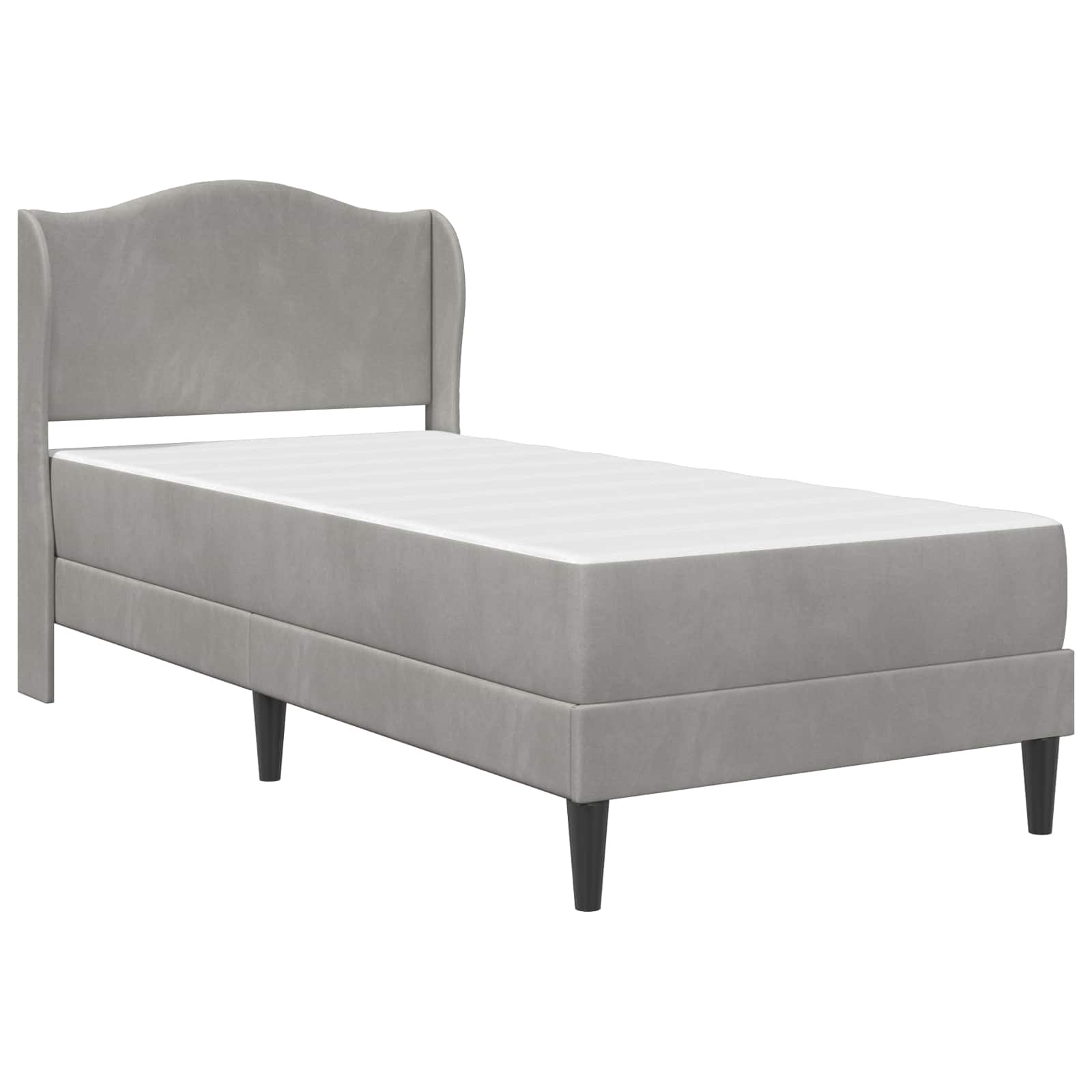 vidaXL Bedframe met hoofdeinde Lichtgrijs 90 x 190 cm Fluweel