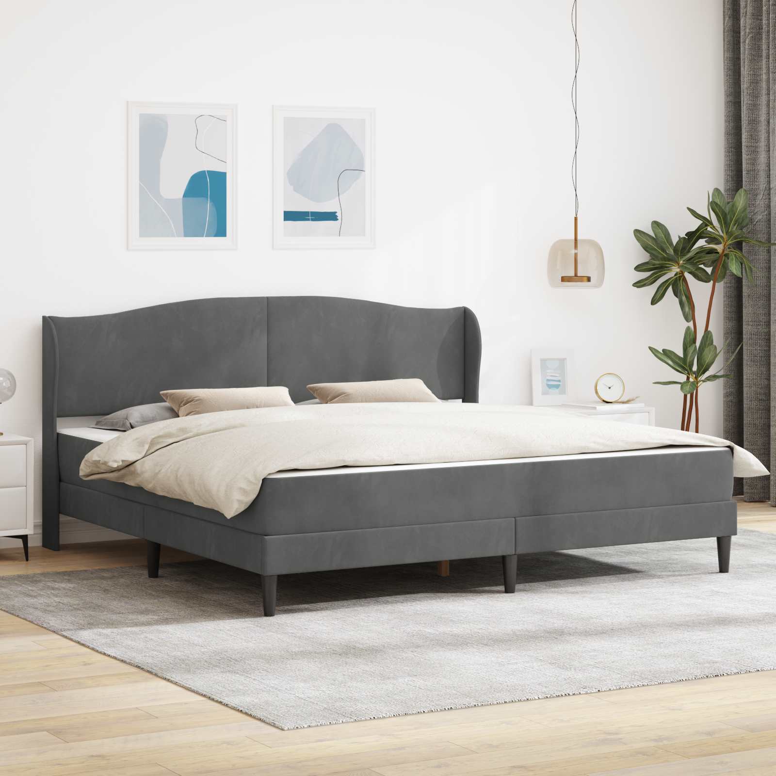 vidaXL Bedframe met hoofdeinde Lichtgrijs 90 x 190 cm Fluweel