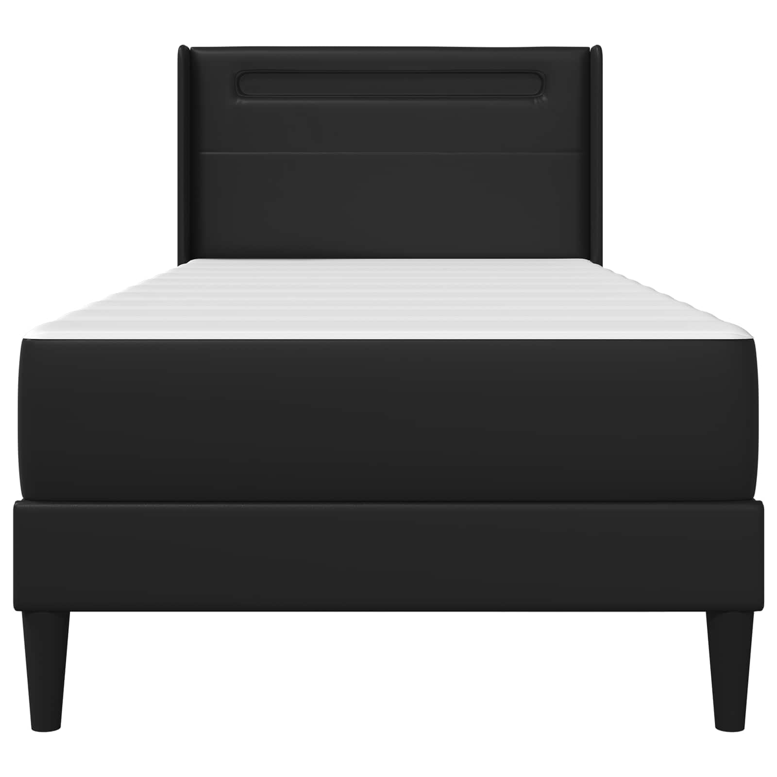 vidaXL Bedframe met LED-stripverlichting Zwart 90 x 190 cm Kunstleer