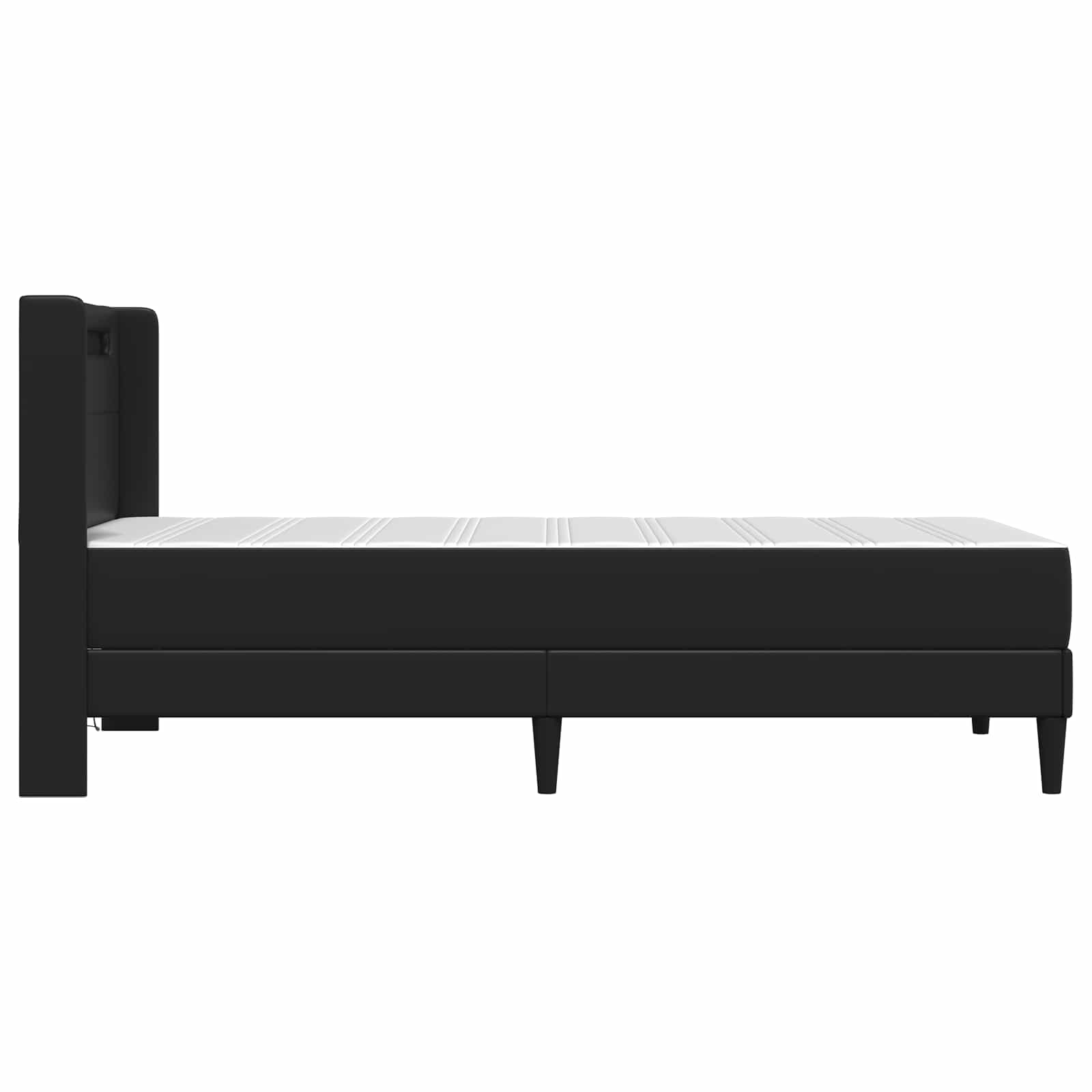 vidaXL Bedframe met LED-stripverlichting Zwart 90 x 190 cm Kunstleer