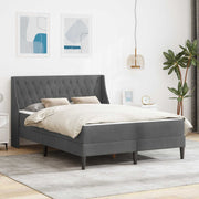 vidaXL Bedframe met matras met matras Donkergrijs 137 x 190 cm Fluweel