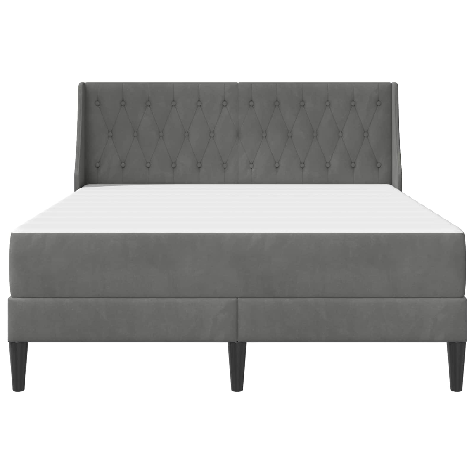 vidaXL Bedframe met matras met matras Donkergrijs 137 x 190 cm Fluweel