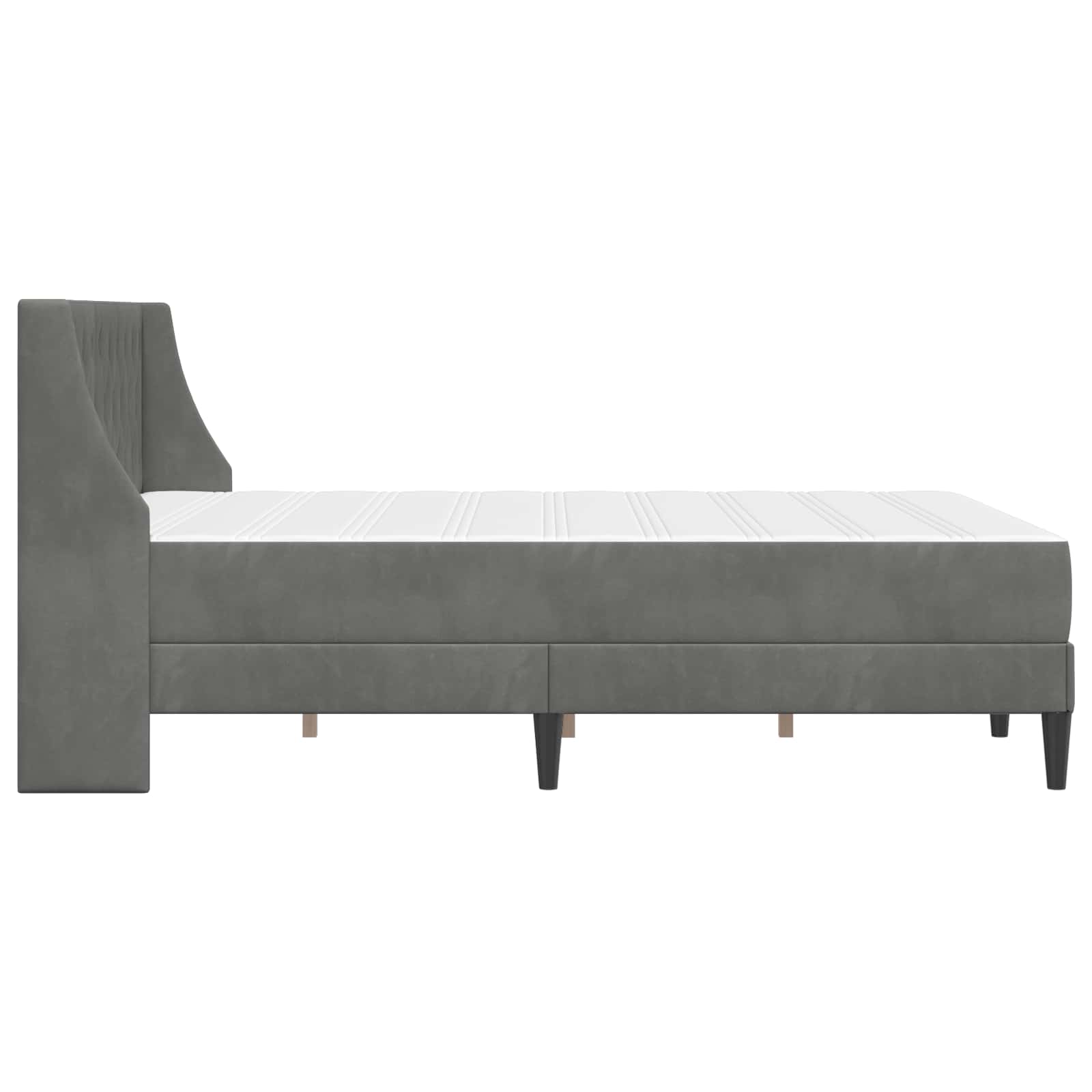 vidaXL Bedframe met matras met matras Donkergrijs 137 x 190 cm Fluweel
