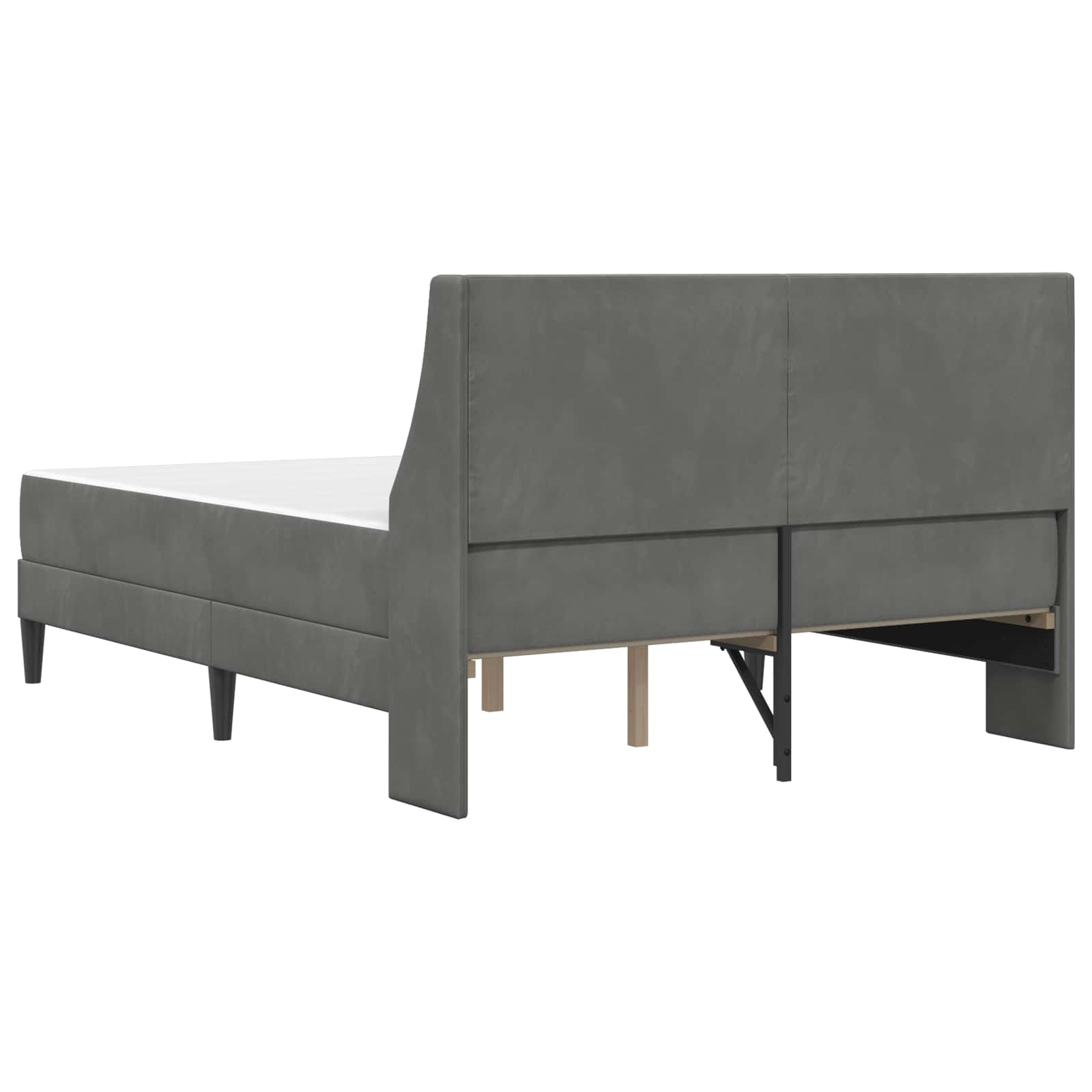 vidaXL Bedframe met matras met matras Donkergrijs 137 x 190 cm Fluweel