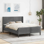 vidaXL Bedframe met matras met matras Donkergrijs 137 x 190 cm Fluweel